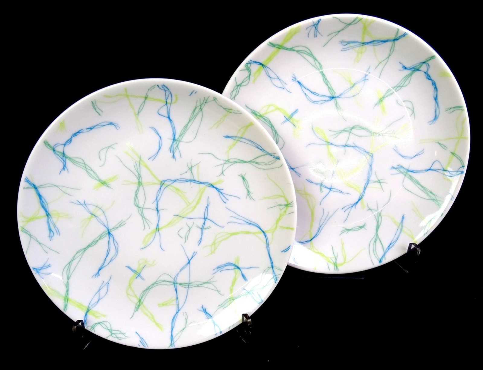 Rosenthal Continental Porcelain 2 Raymond Loewy Threads 6″ Bread Plates 1963-64
