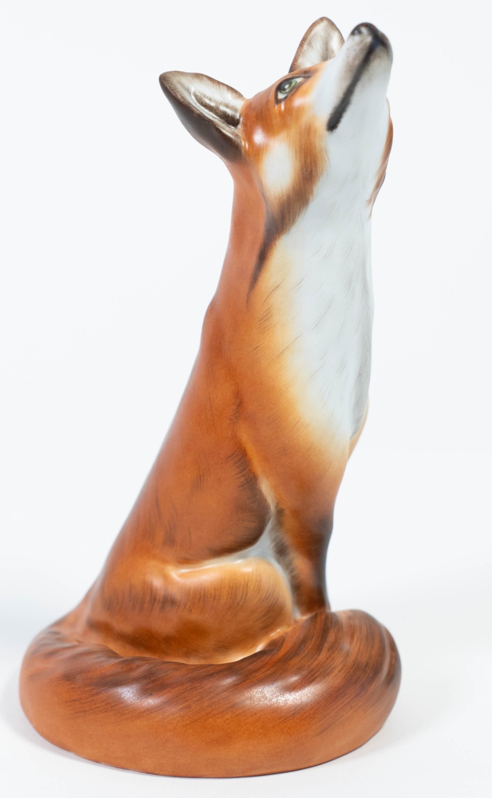 Vintage Herend Hand Painted Porcelain “Looking Up Fox” Figurine – 6.5″ Tall
