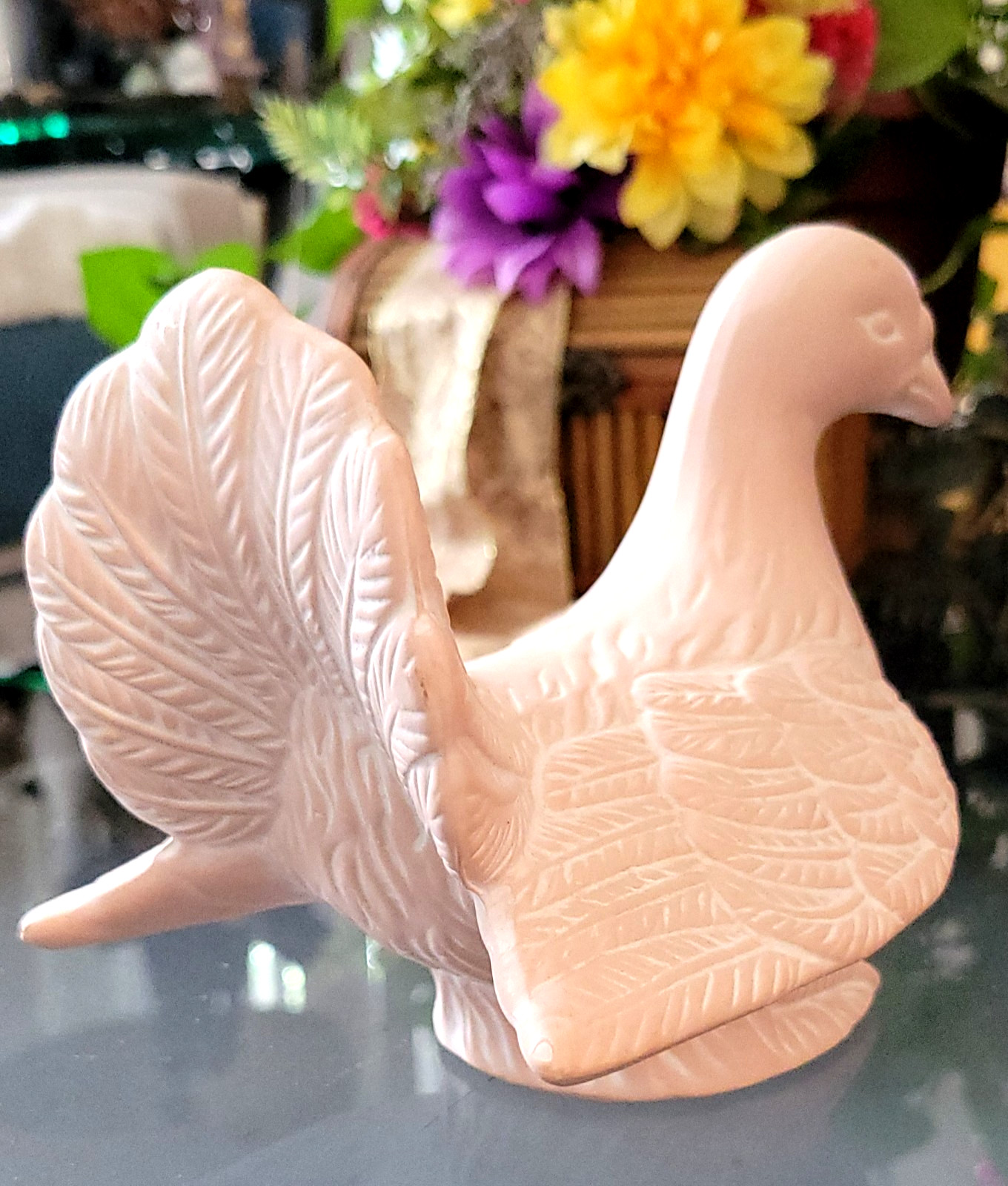 Love Dove Bird Powder Pink Vintage Ceramic
