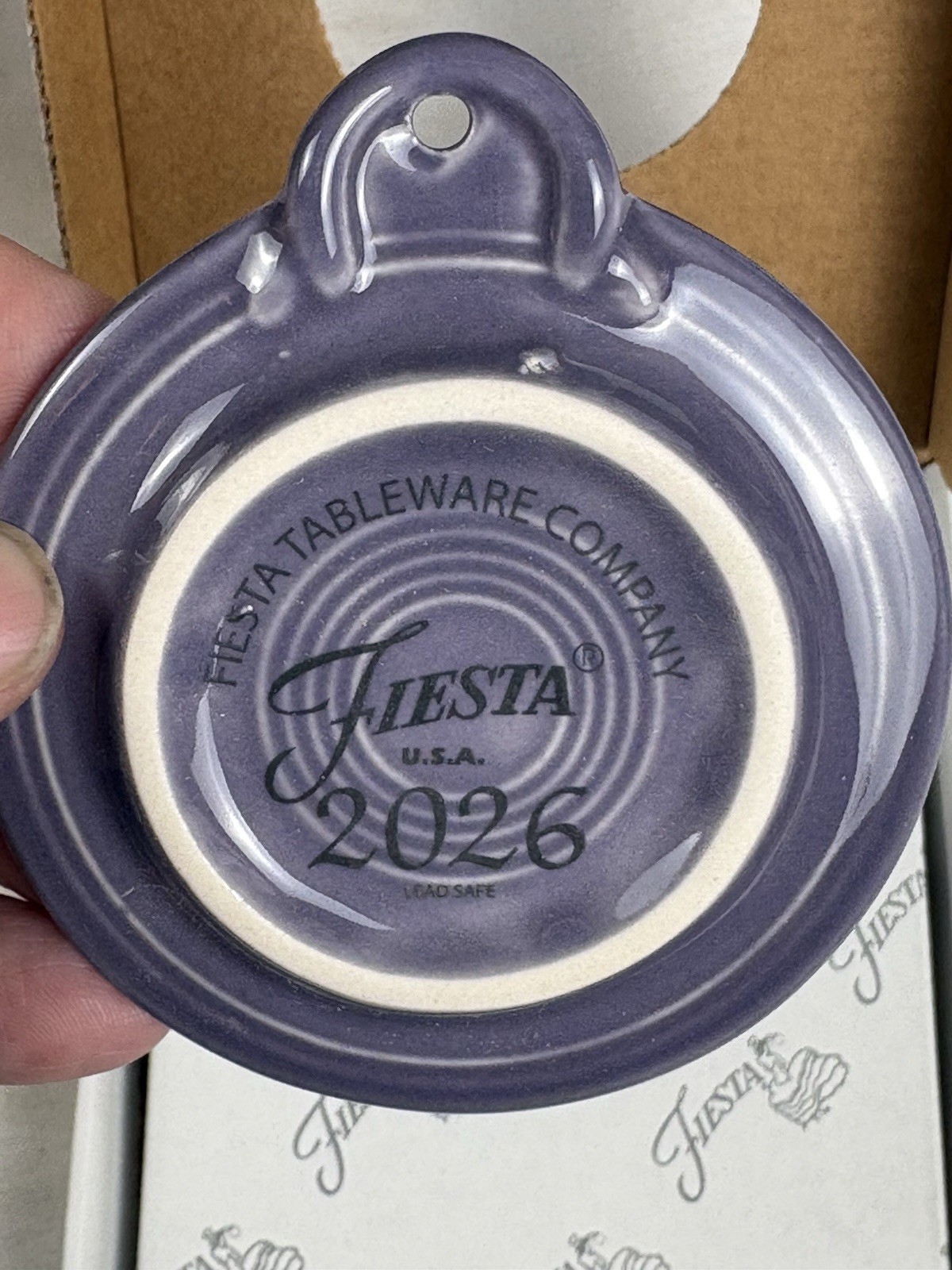 First Fire Lavender 2026 Ornament Fiestaware NIB Gold embossed limited edition