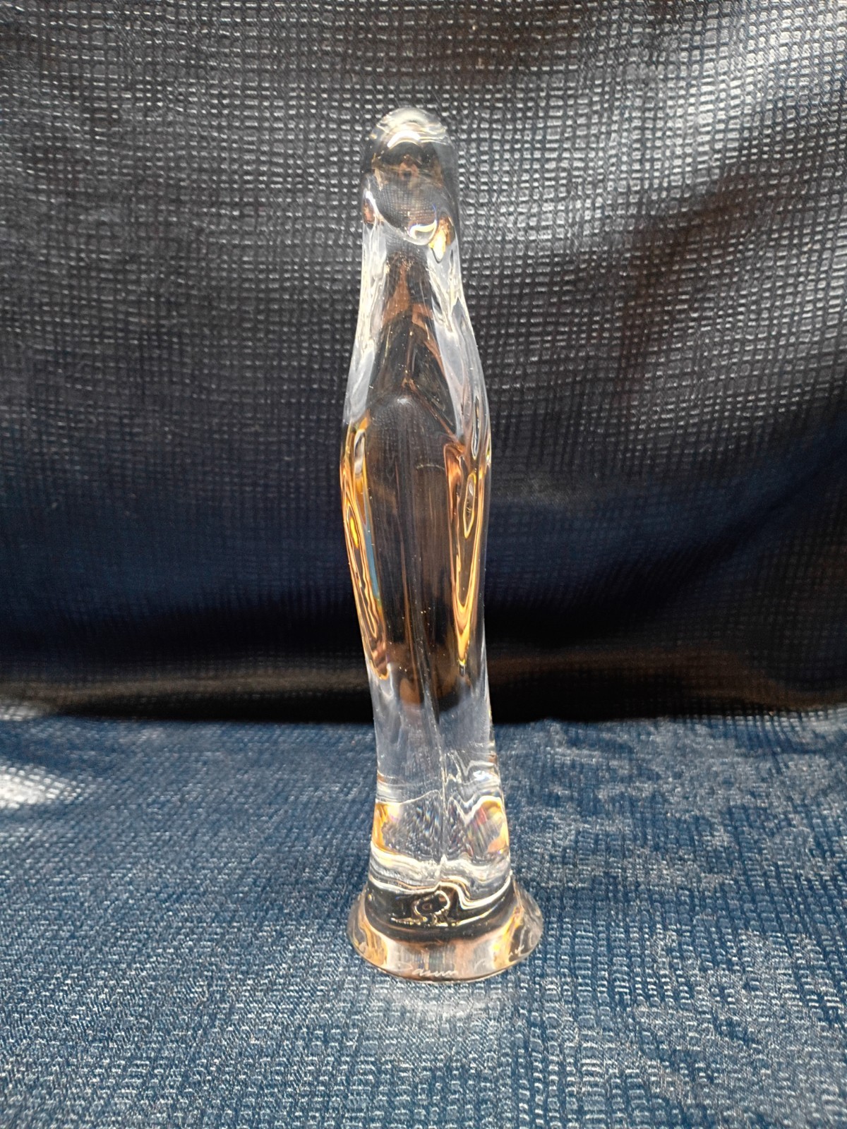 Daum France Crystal Madonna and child Sculpture.