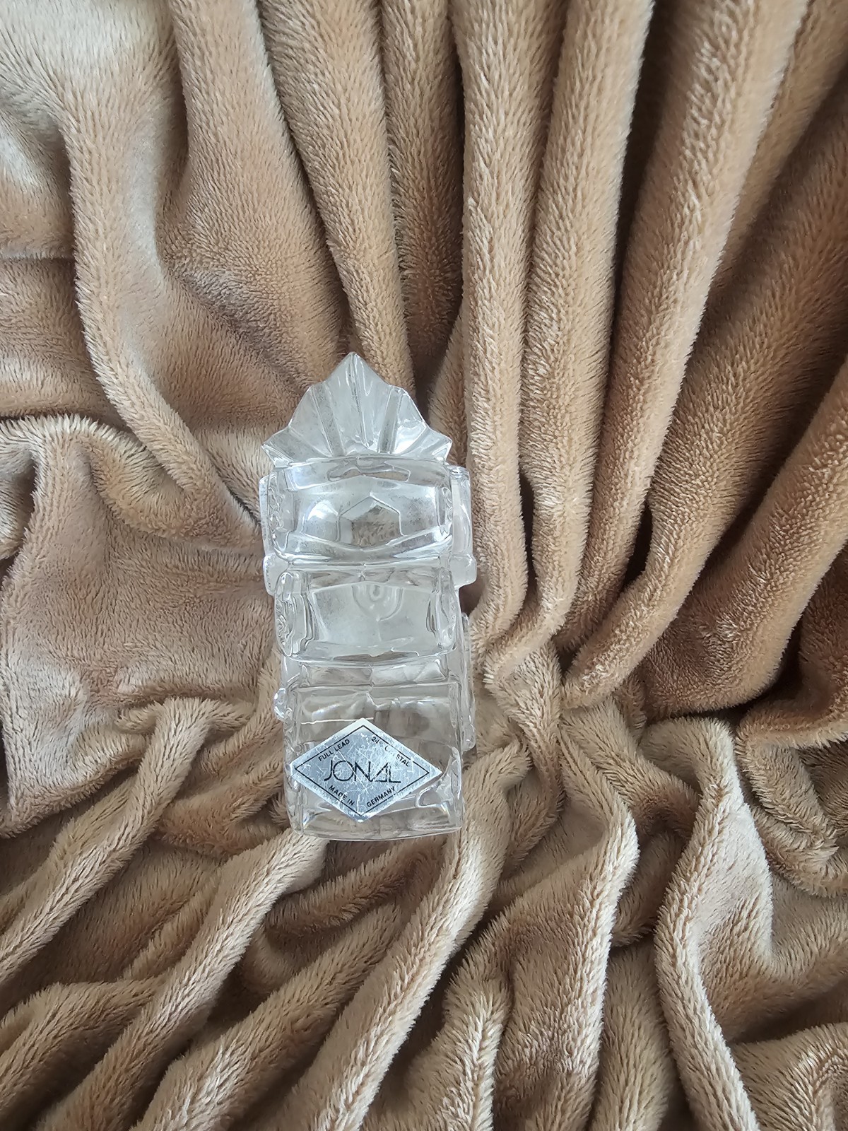 Vintage Clear Crystal Locomotive Train Paperweight Figurine Signed