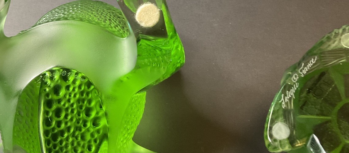 Lalique Green Sea Turtle & Green Frog 1 Of My Over 400 + Lalique Listings