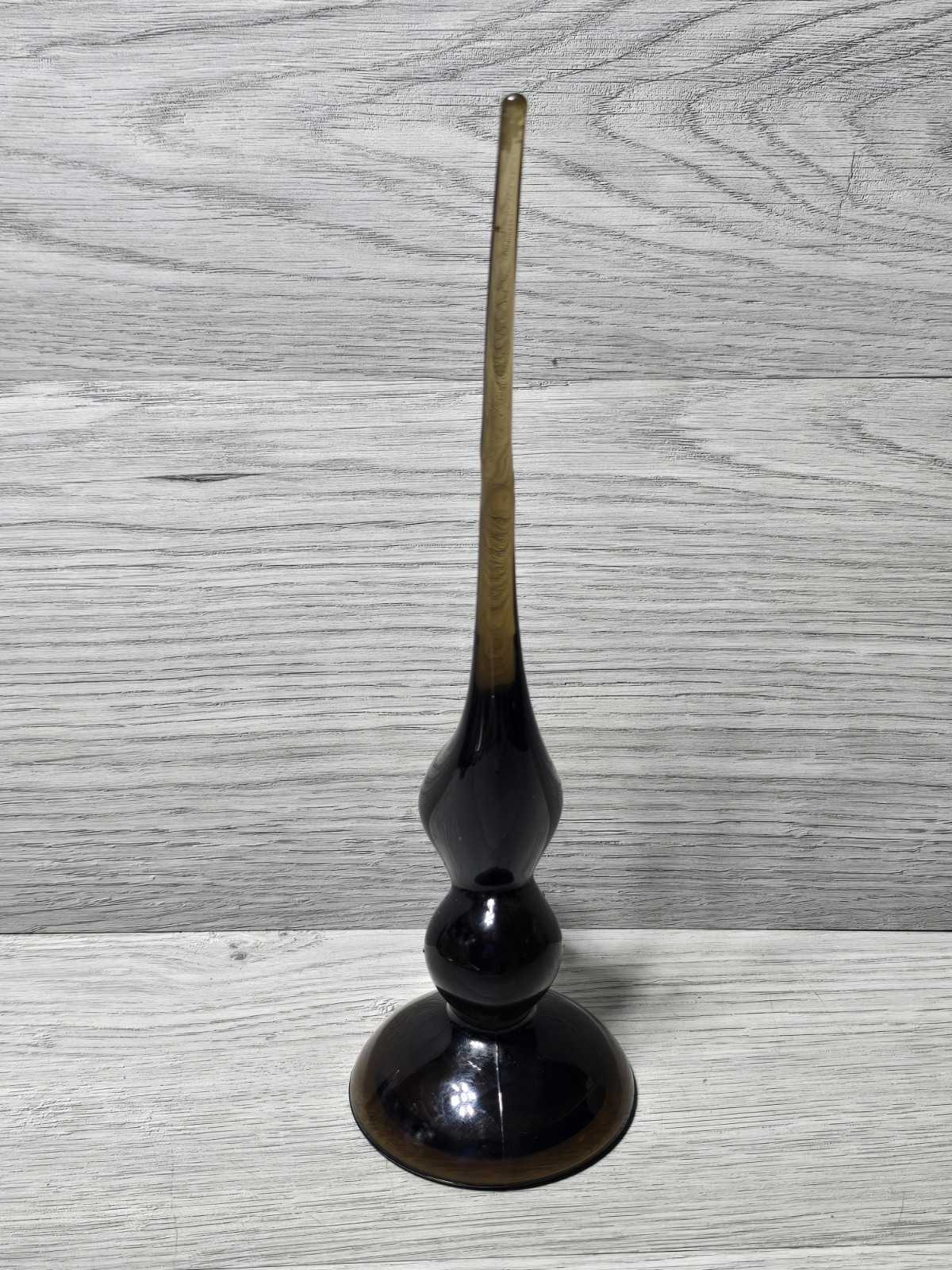 Vintage Viking Glass Epic Long Tail Bird Figurine Brown Root Beer Nutmeg 9.25″
