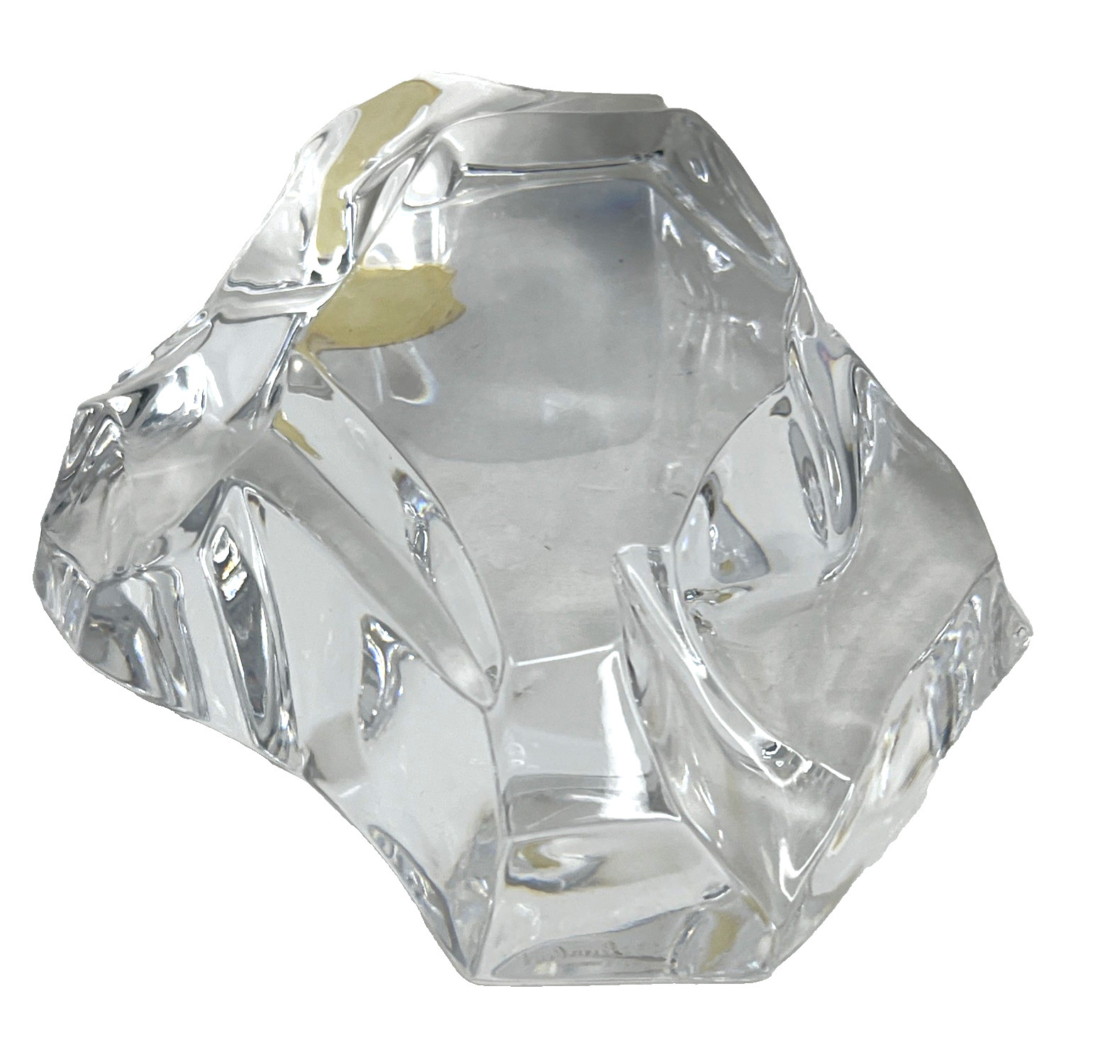Val St Lambert Crystal Iceberg Paperweight Belgium Signed Label 1 lb 2.7 oz 4”