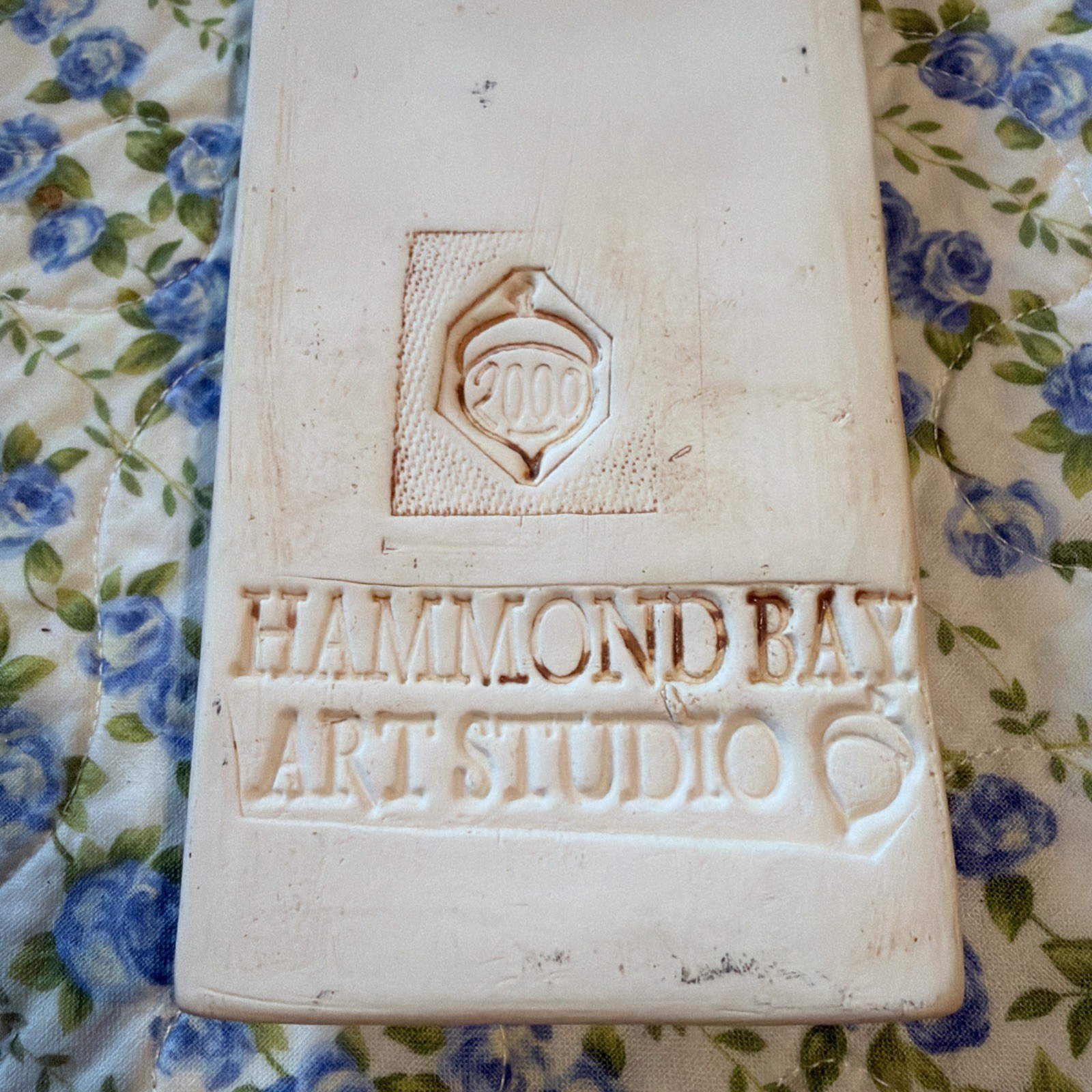 Vintage Hammond Bay Art Studio Pottery Tile Aquatic Turtles Brown 8 3/4” X 3” MI