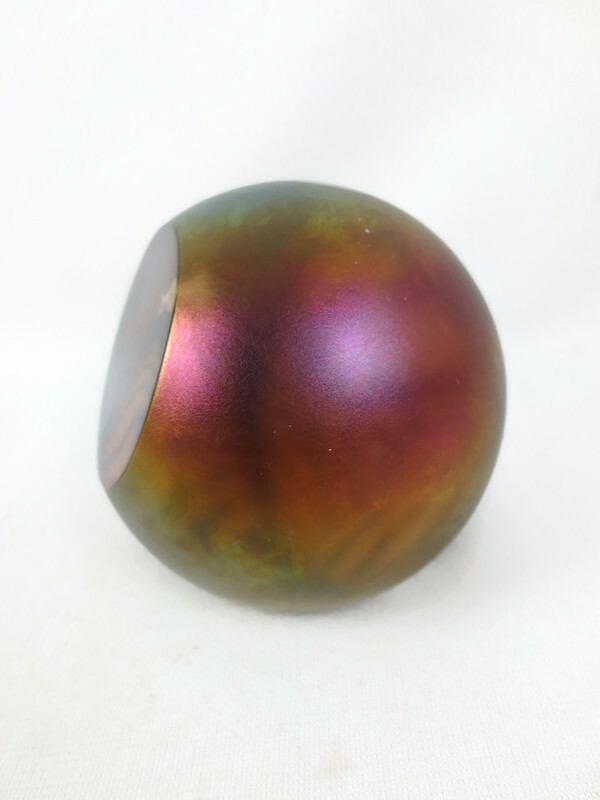 1981 Stuart Abelman Mountain Star Moon Paperweight Iridescent Art Glass Signed