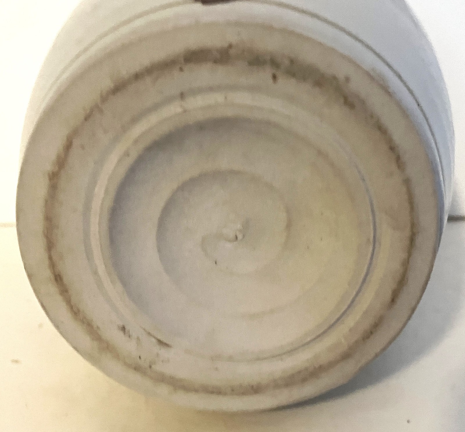 Studio Art Pottery Vase Brown & White w/ Japanese Style Black Graphics 10″H, 5″W