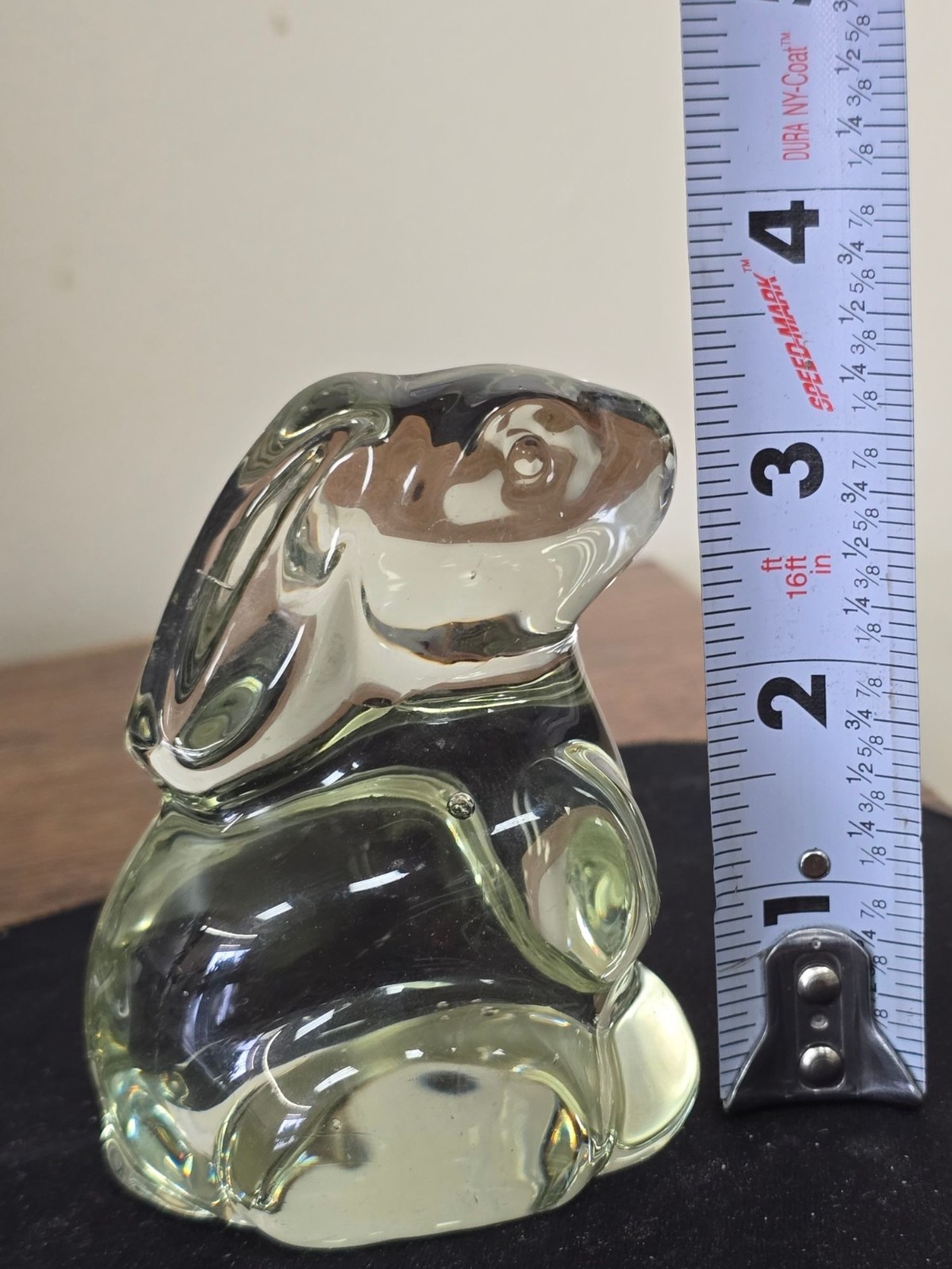 Clear Glass Rabbit Easter Bunny Figurine Paperweight