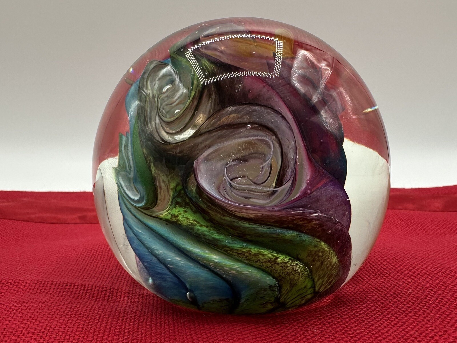 BEAUTY!!! Art Glass Swirling “COSMOS “ Paperweight
