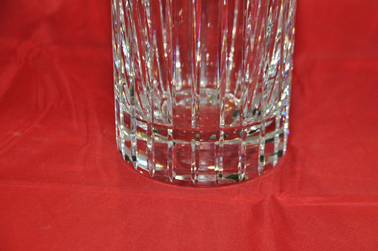 Baccarat, France 12” Signed “Harmonie” Vase, Distinctive Vertical Cut Crystal