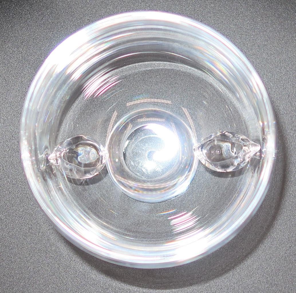 Art Glass Signed STEUBEN Lloyd Atkins Crystal BOUQUET Vase Bowl, 5 3/4″