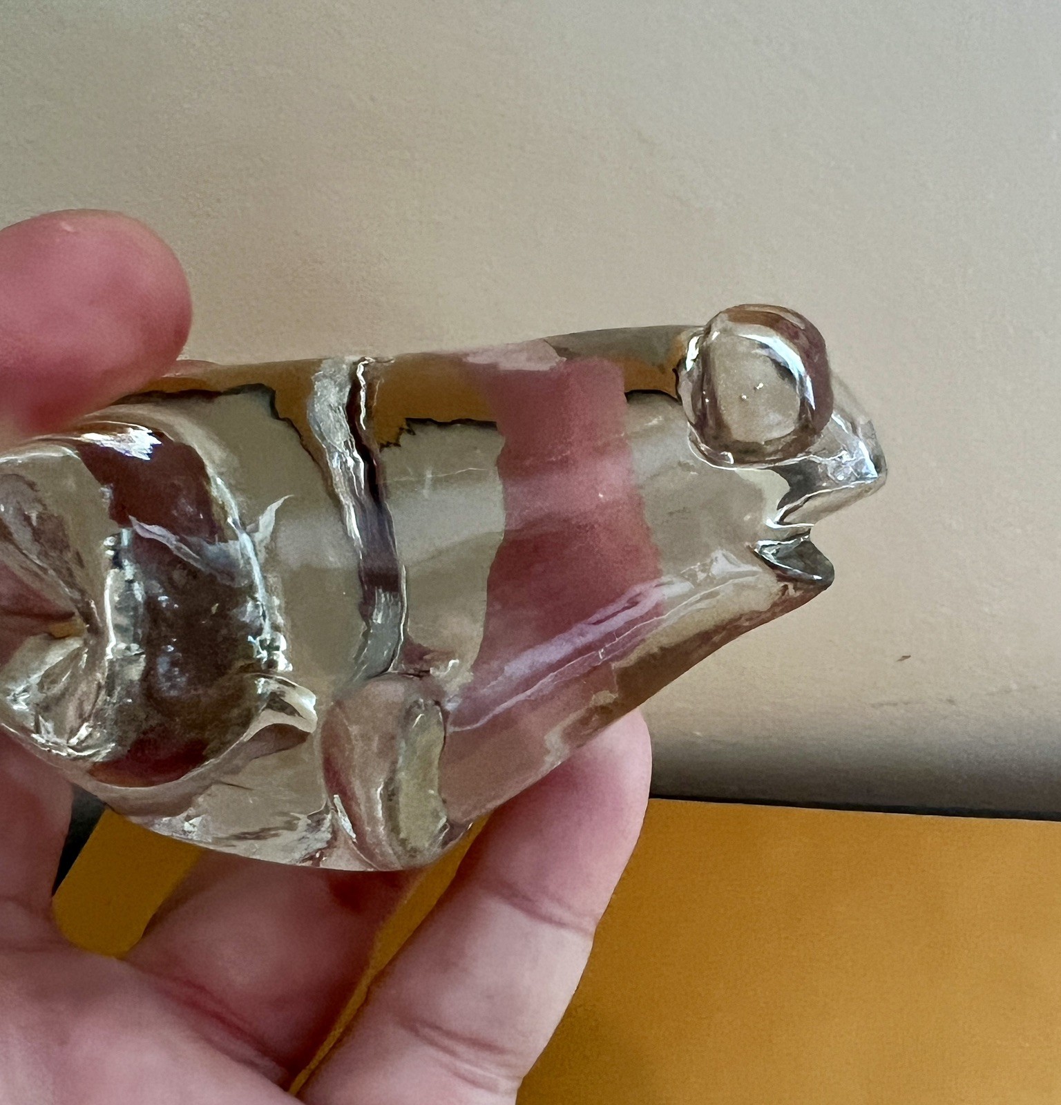 Unbranded Vintage Art Clear Glass Frog Figurine Paperweight 2.25” Tall