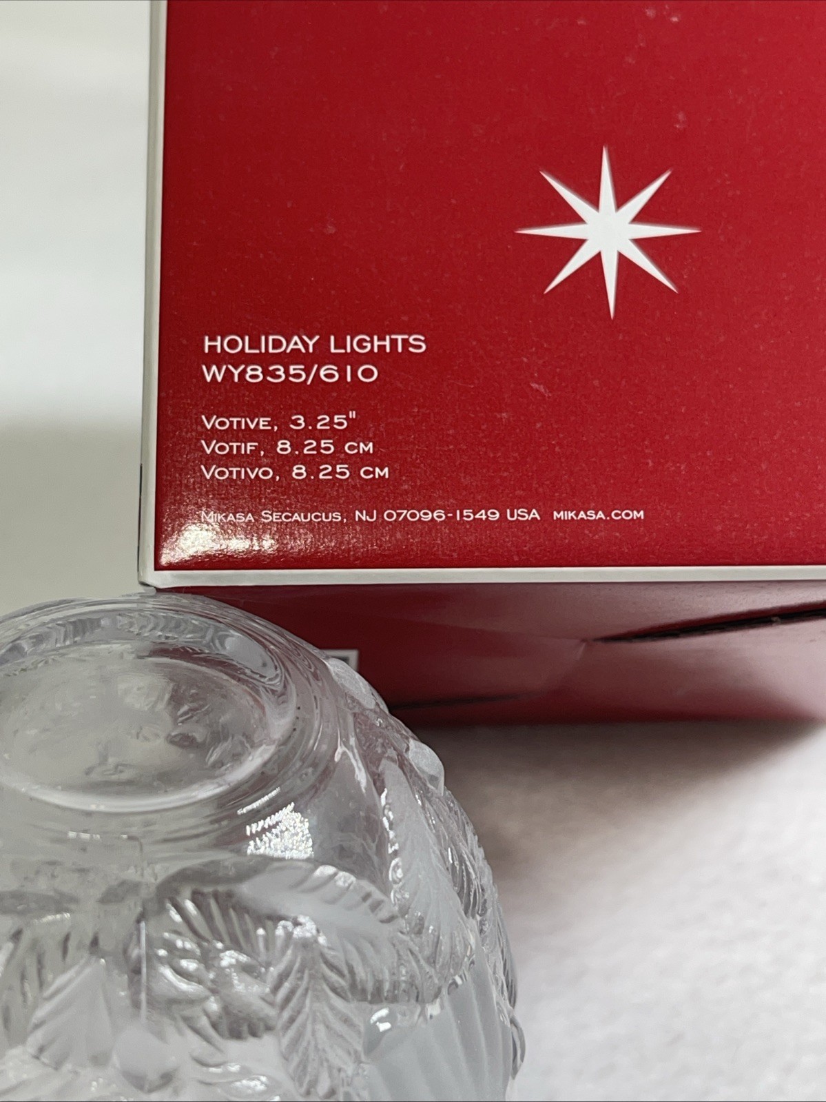 Vintage 1990s MIKASA HOLIDAY LIGHTS Votive Frost Crystal Tealight Japan New