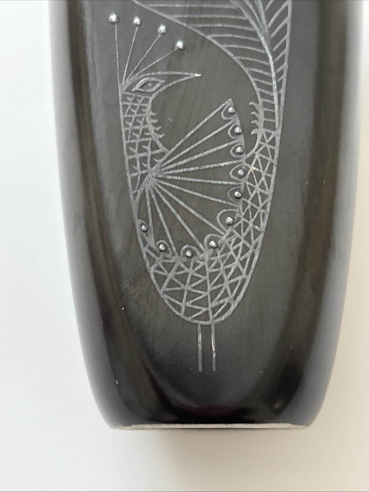 MCM Gustavsberg Facett Peacock Vase Sven Jonson Design Sweden 1960s Sticker