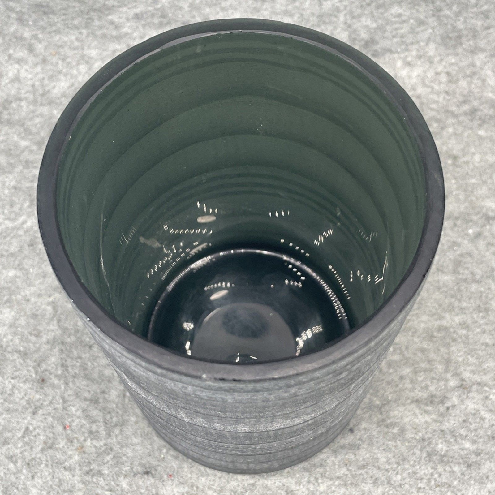 Vintage 2000s Eichholtz Of Ámsterdam Art Glass Vase Smoke Gray Cylindrical