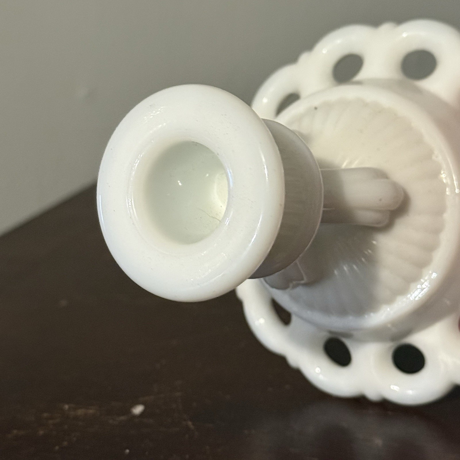 Westmoreland Milk Glass Candlesticks Pair White Lace Edge Vintage Set Of 2