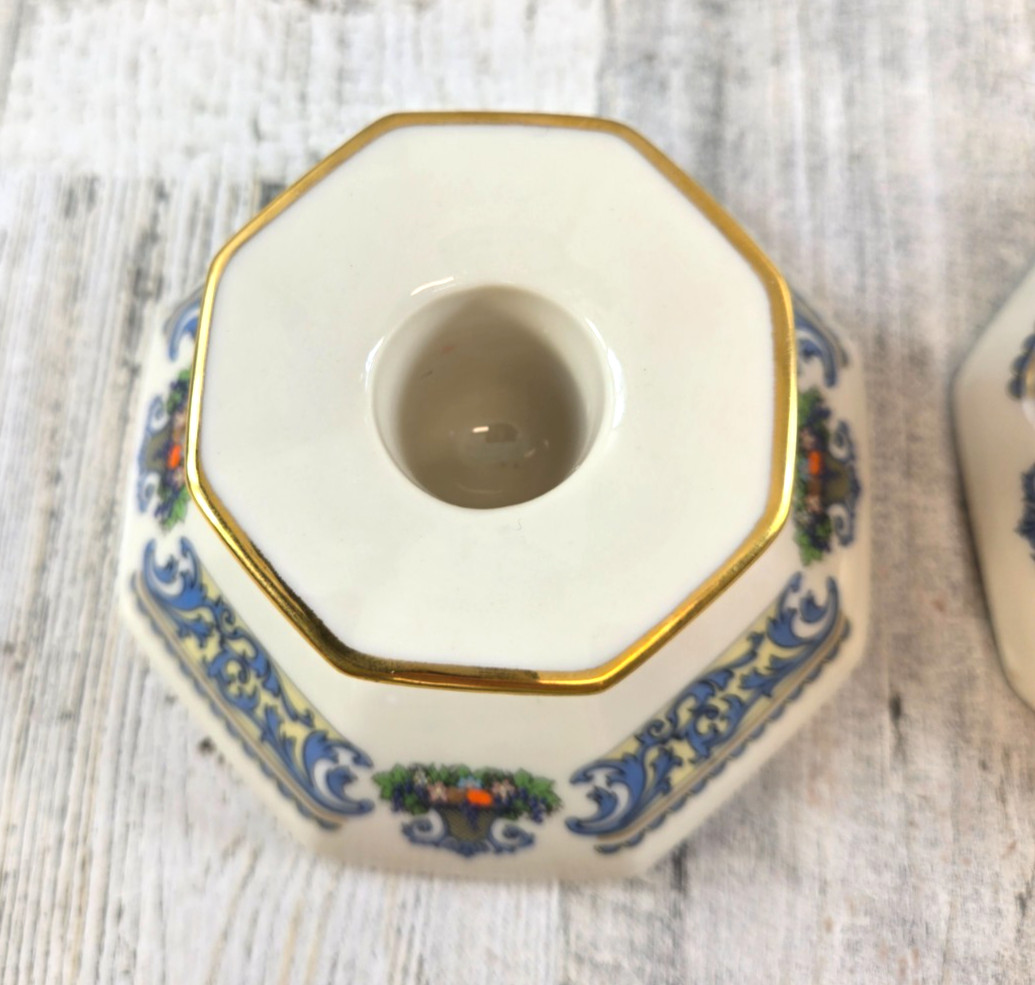 Lenox Autumn 2 Candle Holders Gold Label Made in USA