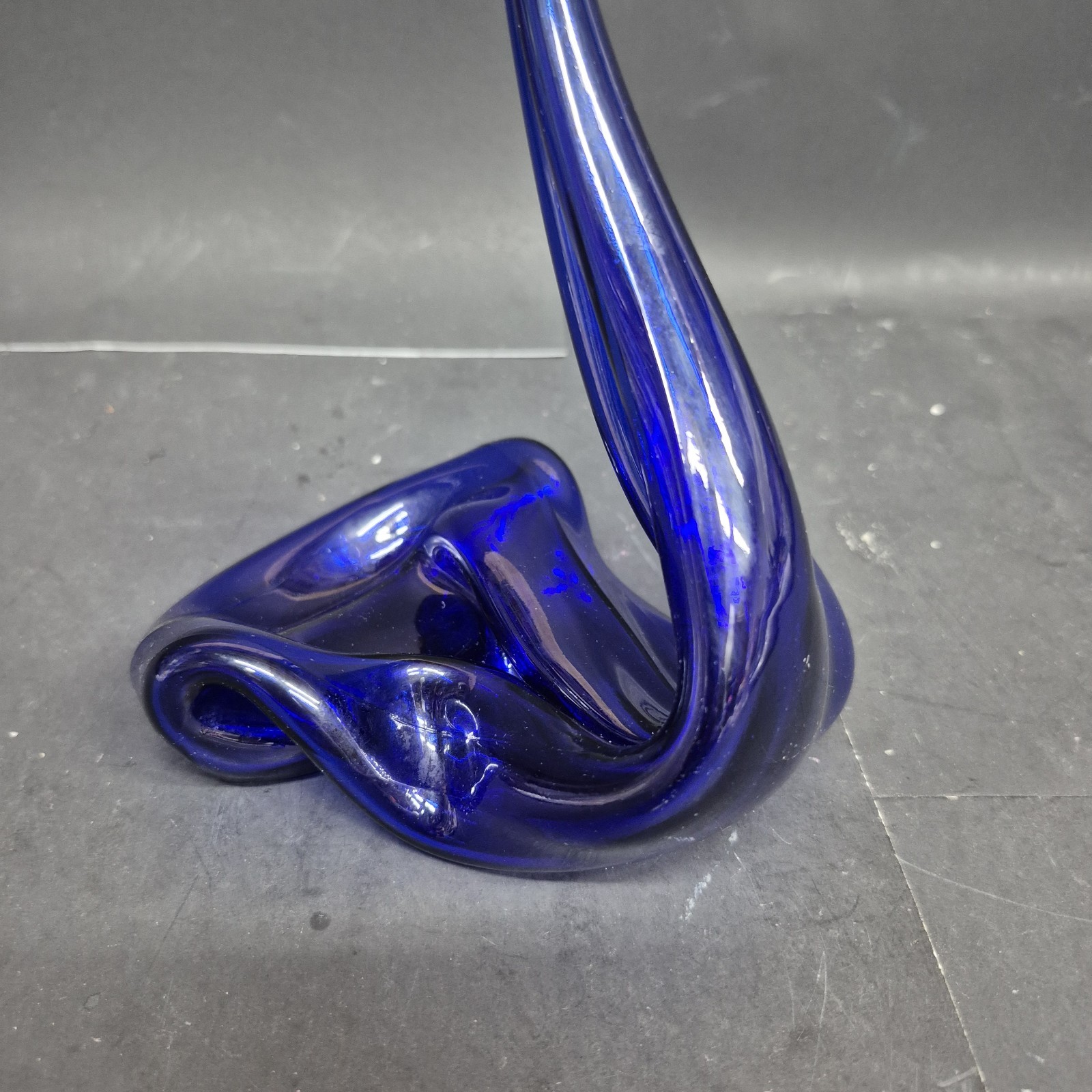 Vintage Hand Blown Cobalt Blue Phillips Milk Magnesia Bottle Art Glass Bud Vase
