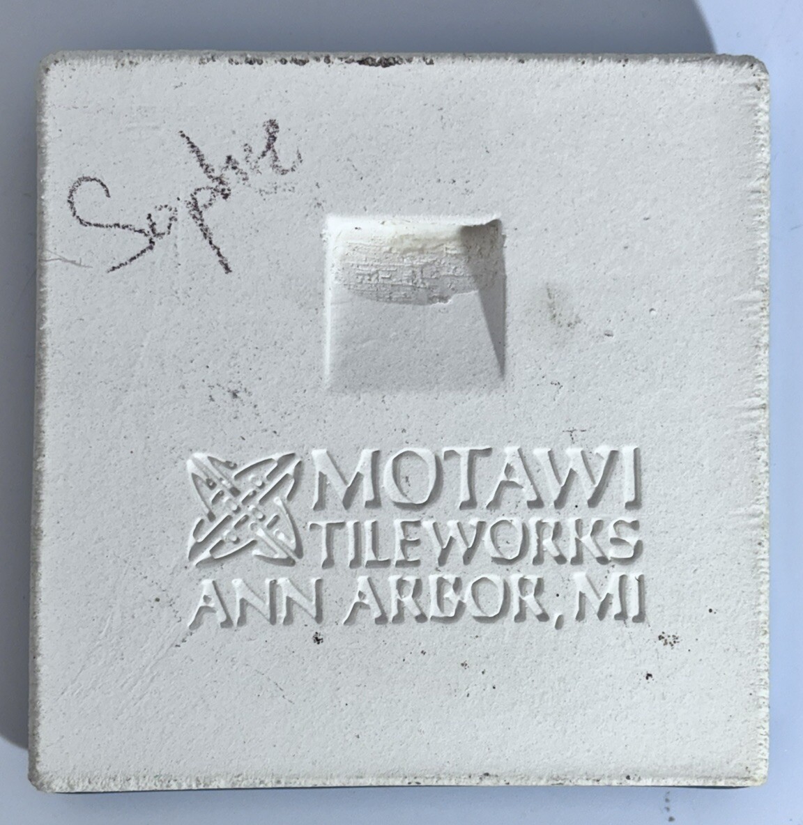 Motawi Tileworks 4×4 Frog Blue And Green Ann Arbor Michigan Signed Sophie