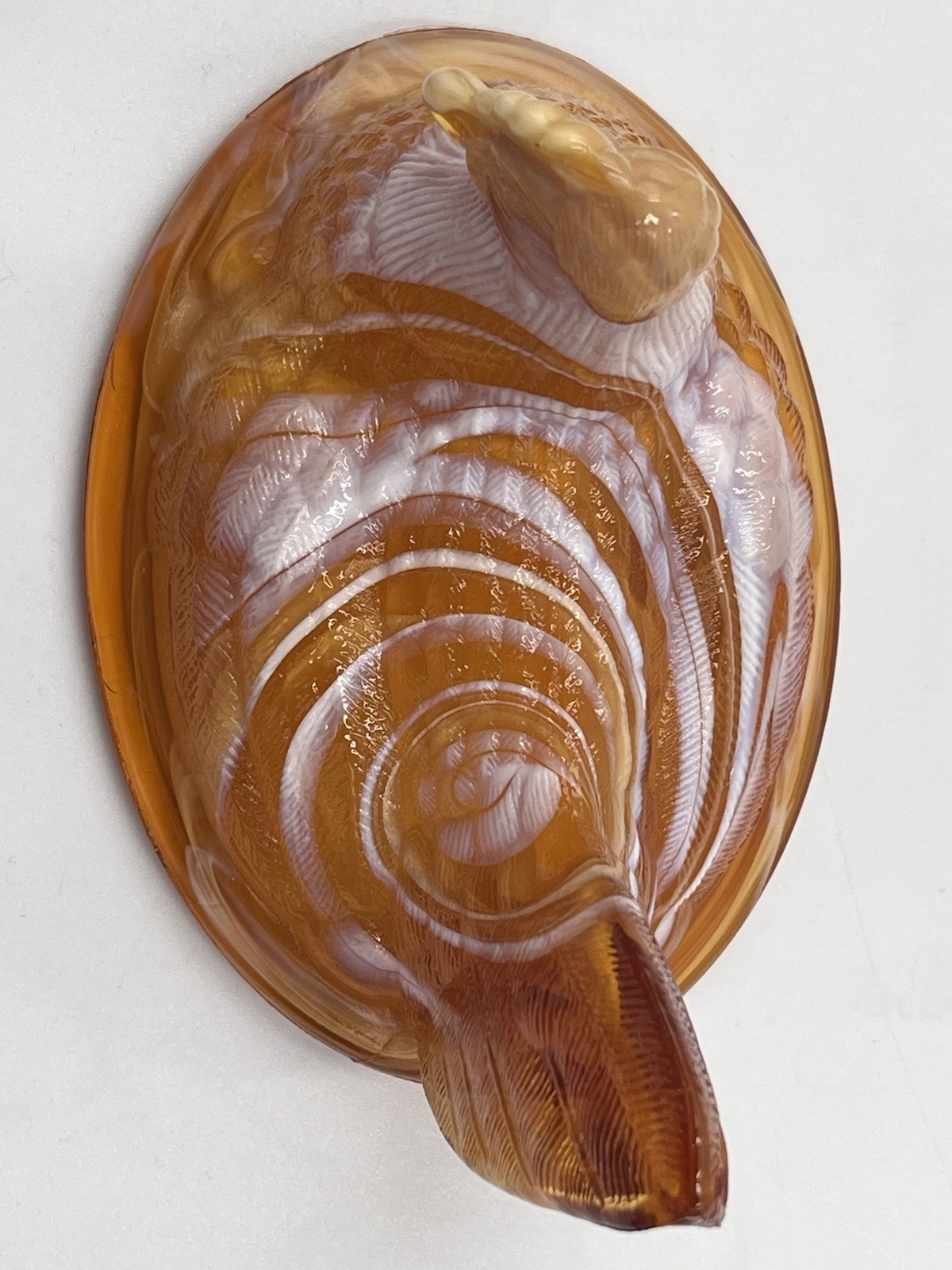 Rosso Westmoreland Carmel & White Slag Art Glass HenOn Nest Vintage !LAST ONE!