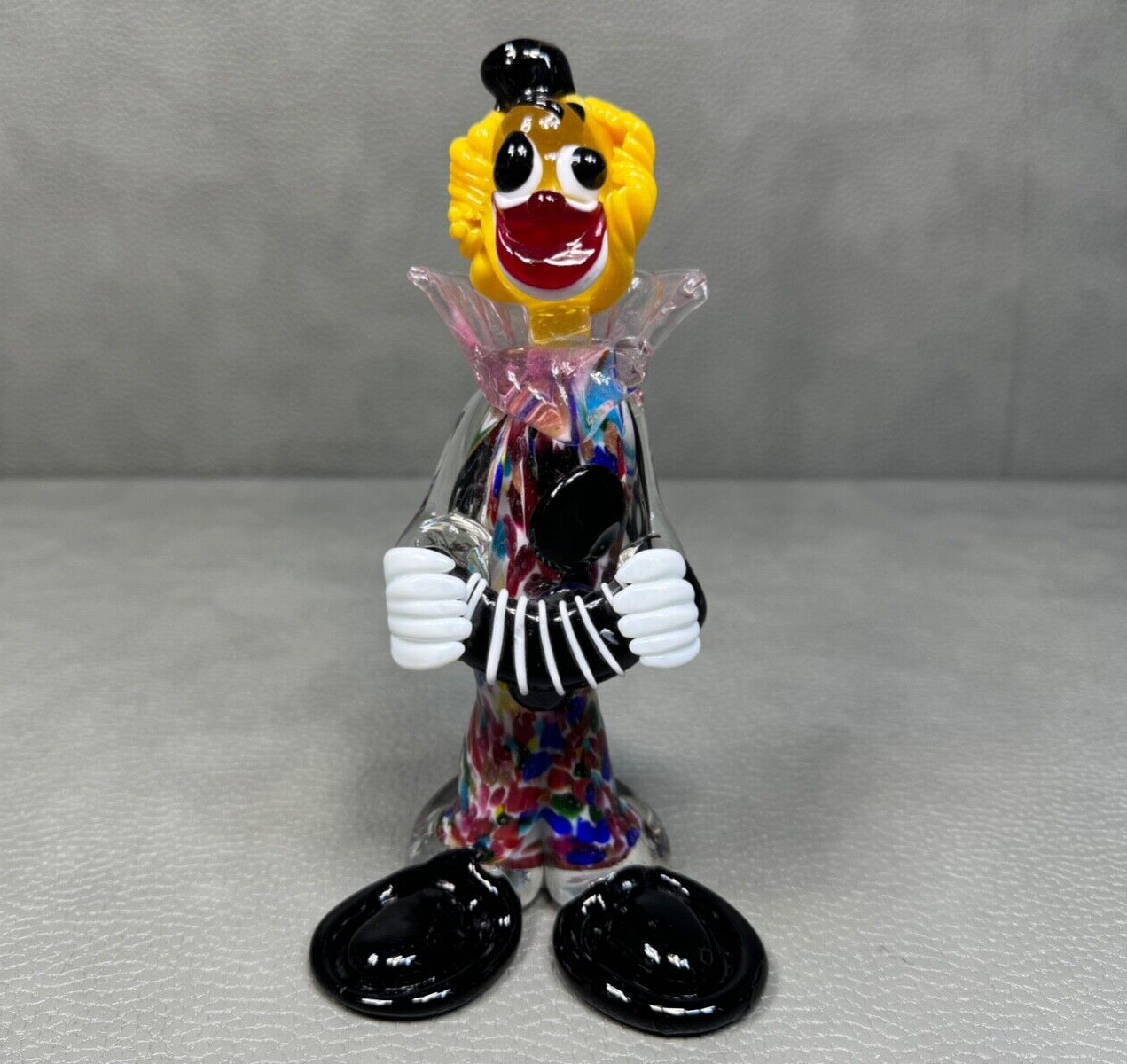MCM Italian Mid Century Modern Murano Glass Clown Figurine Statue 8″