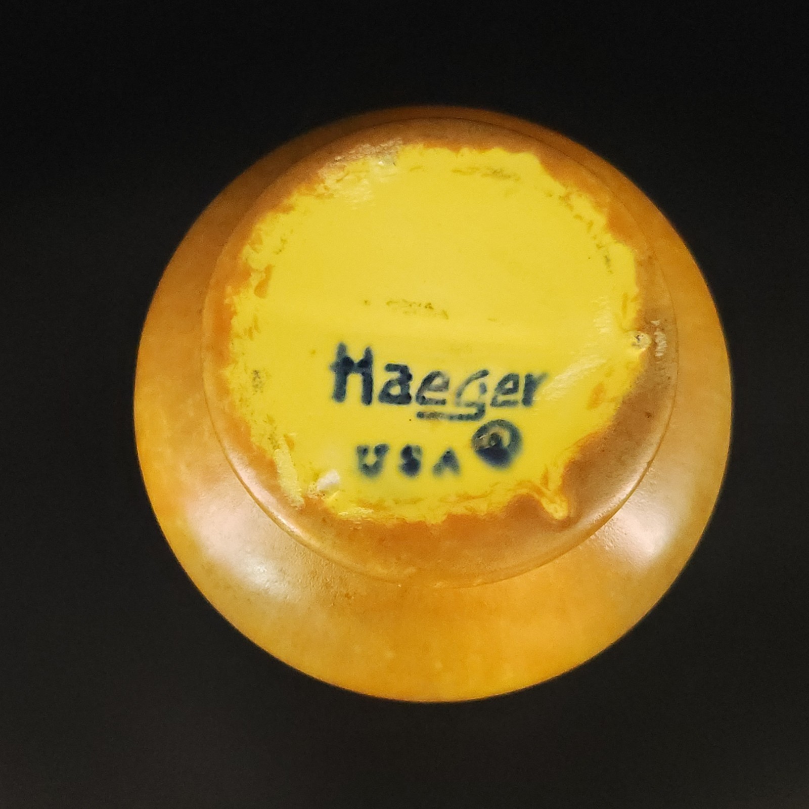 Vintage Royal? Haeger Pottery Vase USA MCM Yellow Orange 7.25″ Tall