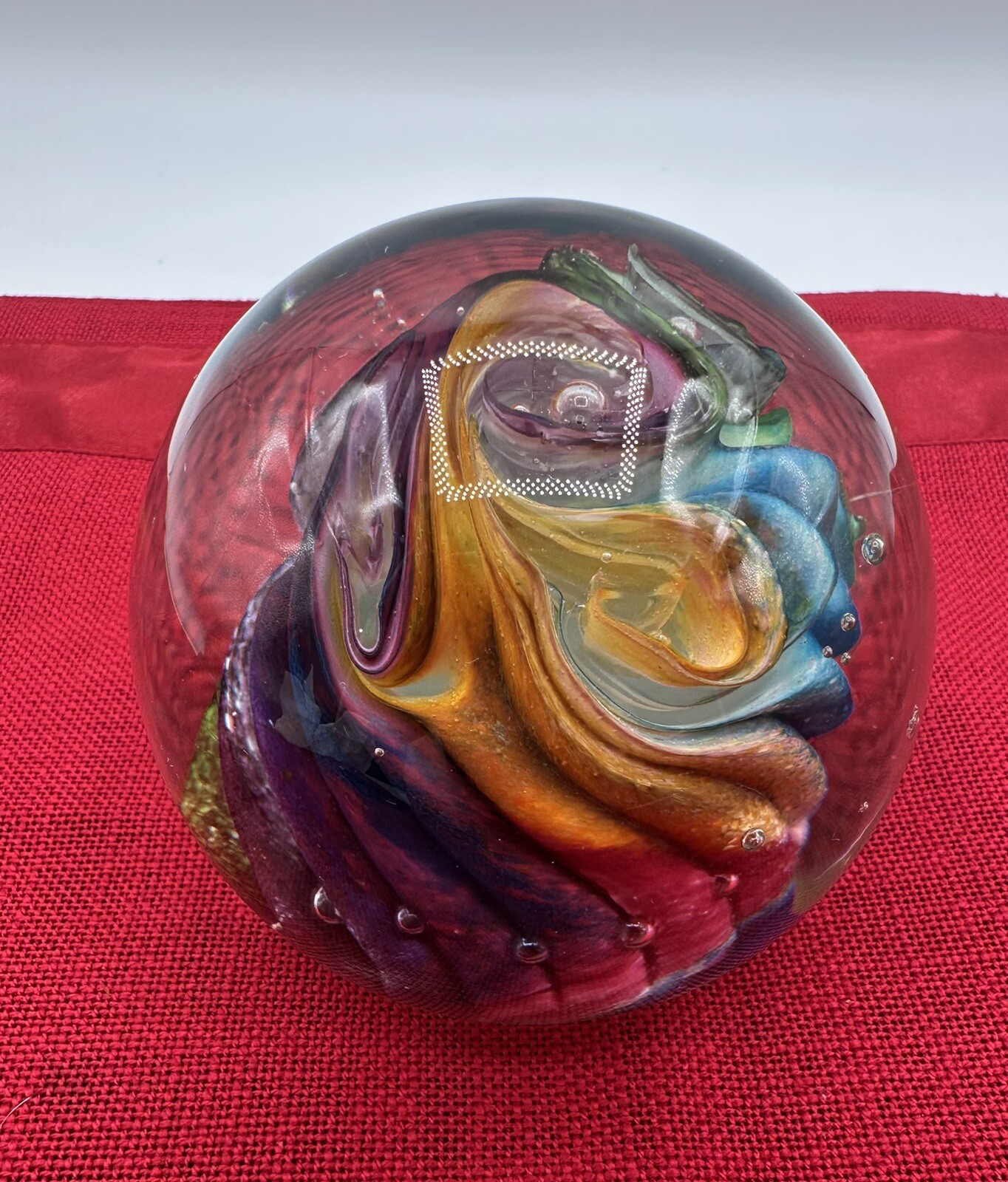 BEAUTY!!! Art Glass Swirling “COSMOS “ Paperweight