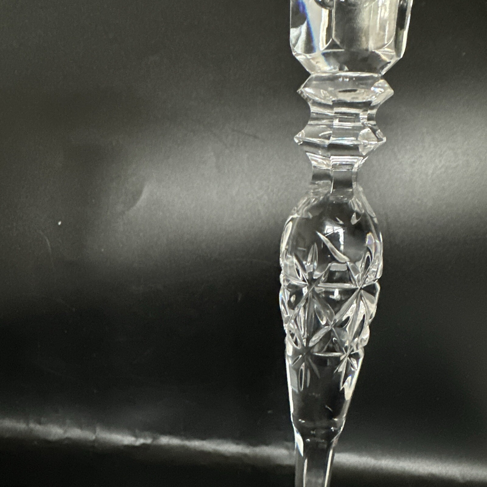 PAIR Rogaska Rosemont Full Lead Crystal Rose Stem Candlesticks 10 3/8 In .