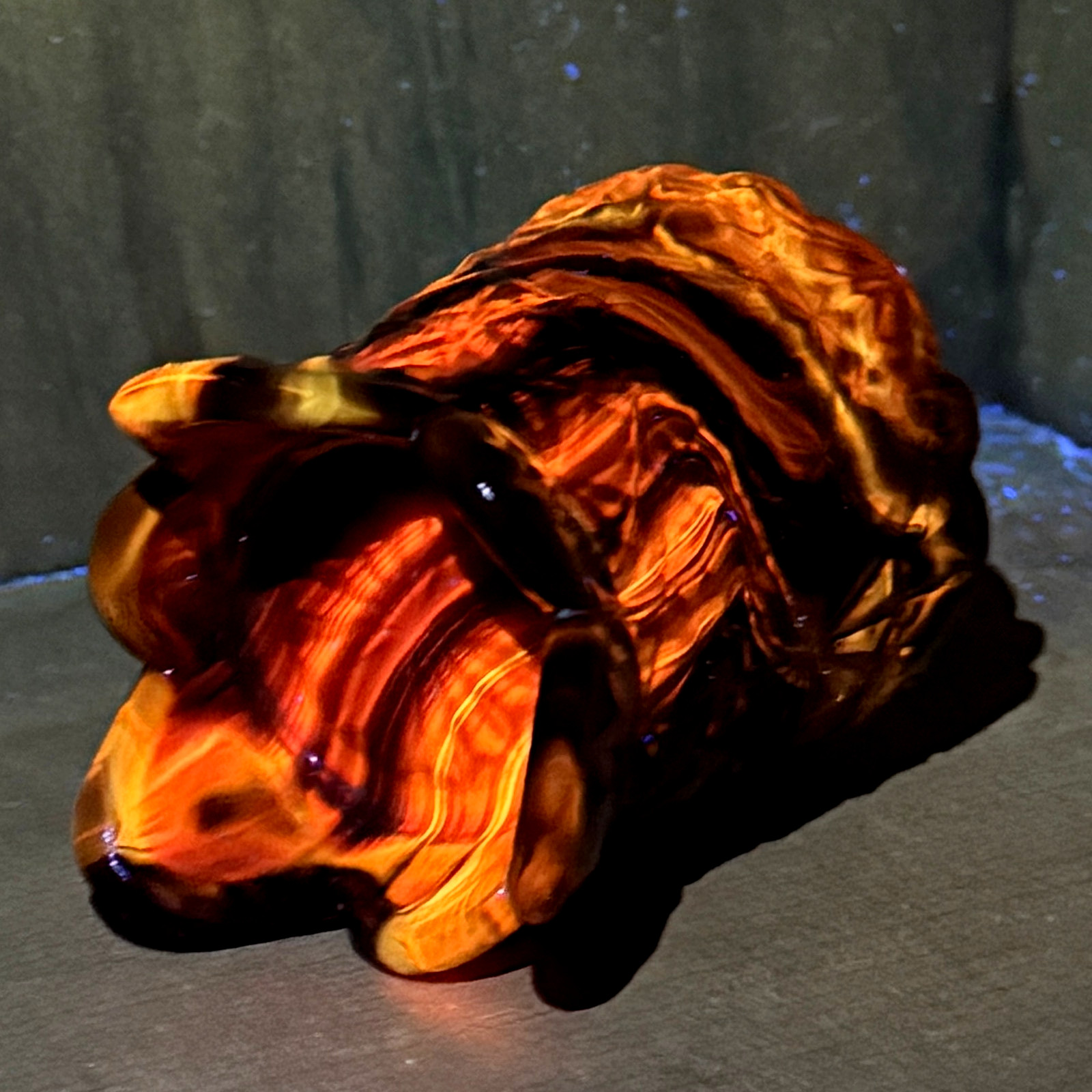 Boyd Glass Daisy Button Toothpick Holder 1999 Autumn Harvest GLOWS OOAK B1817