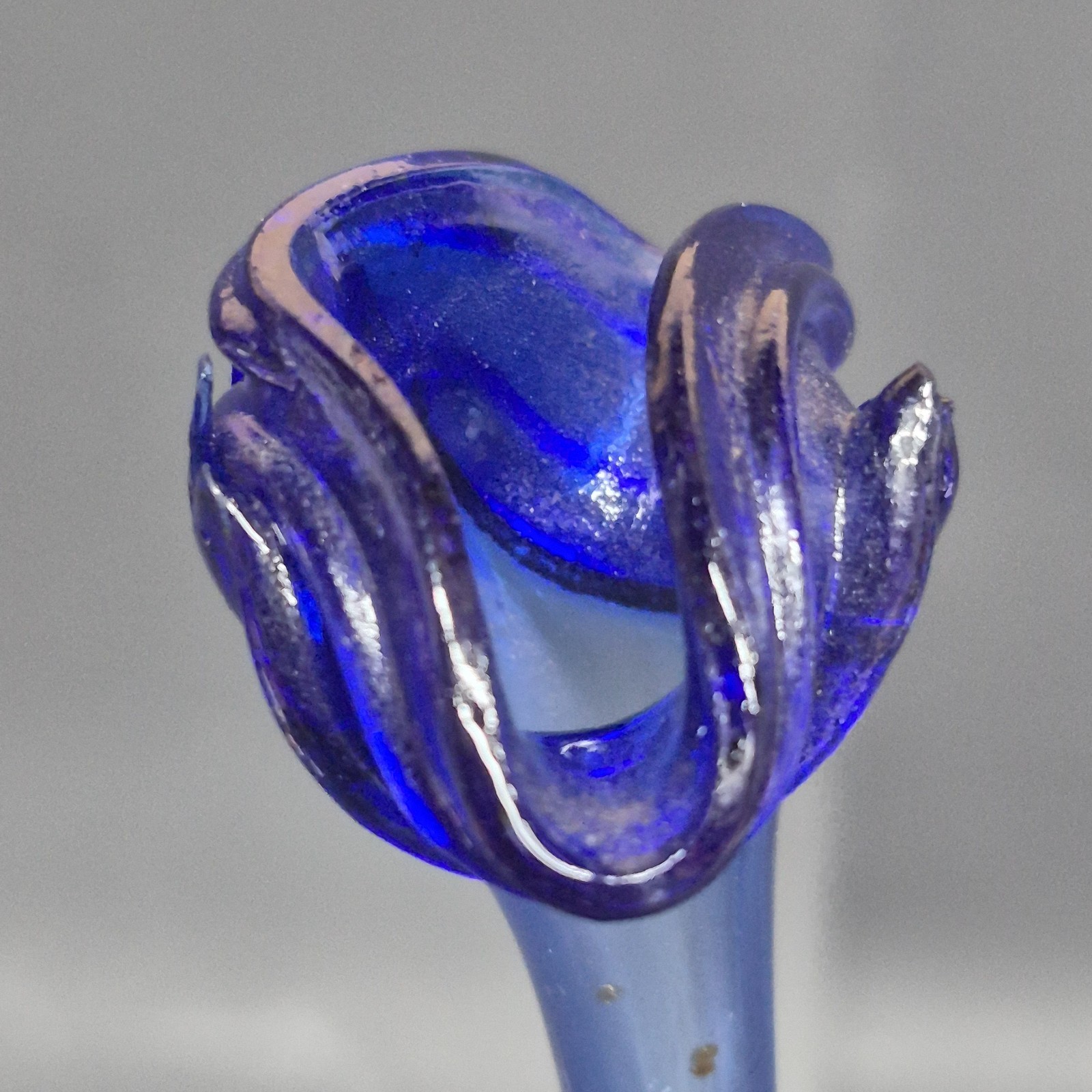 Vintage Hand Blown Cobalt Blue Phillips Milk Magnesia Bottle Art Glass Bud Vase