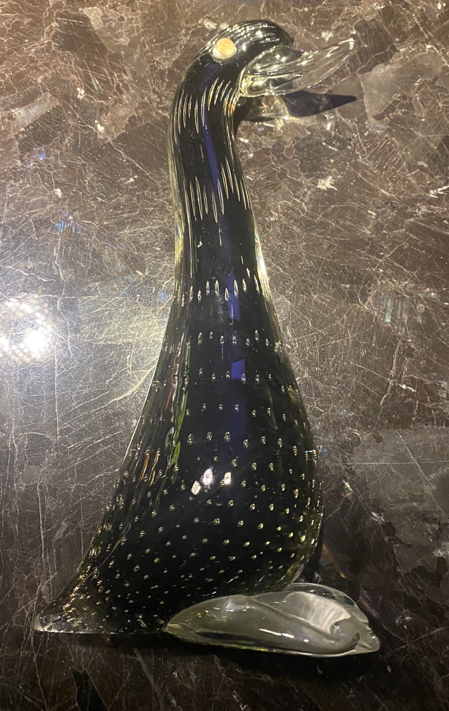 RAREST BEAUTY VINTAGE MURANO SOMERSO DUCK FIGURINE IN EXCELLENT CONDITION