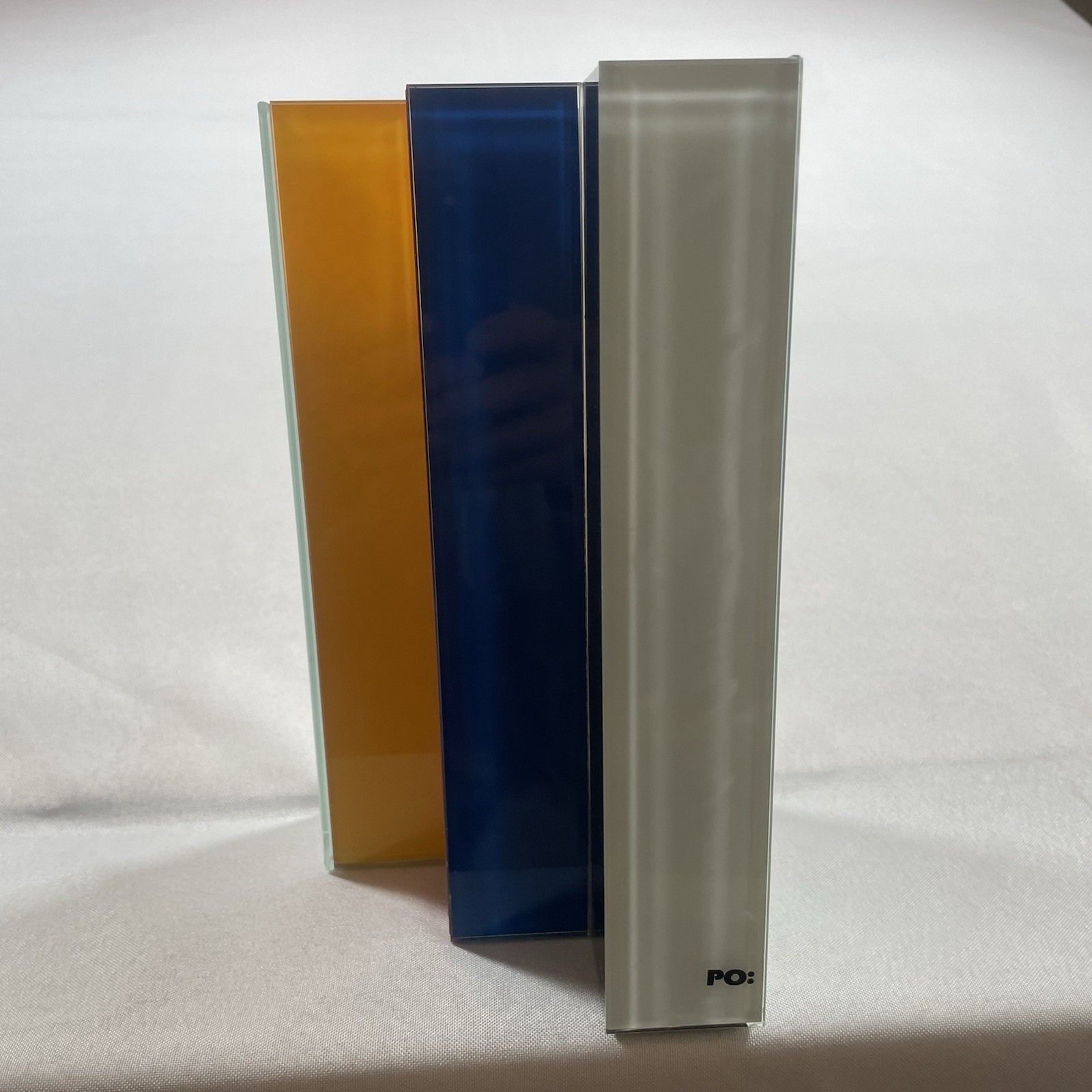 PO Line Up Vase Colored Geometric Art Glass Sculpture FRANK KERDIL