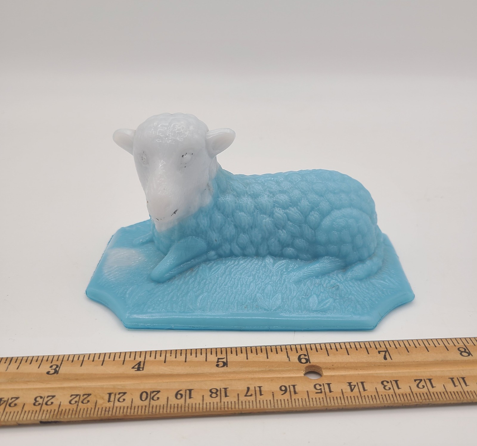 Westmoreland Blue Marble Lamb Candy Box LID ONLY no bottom