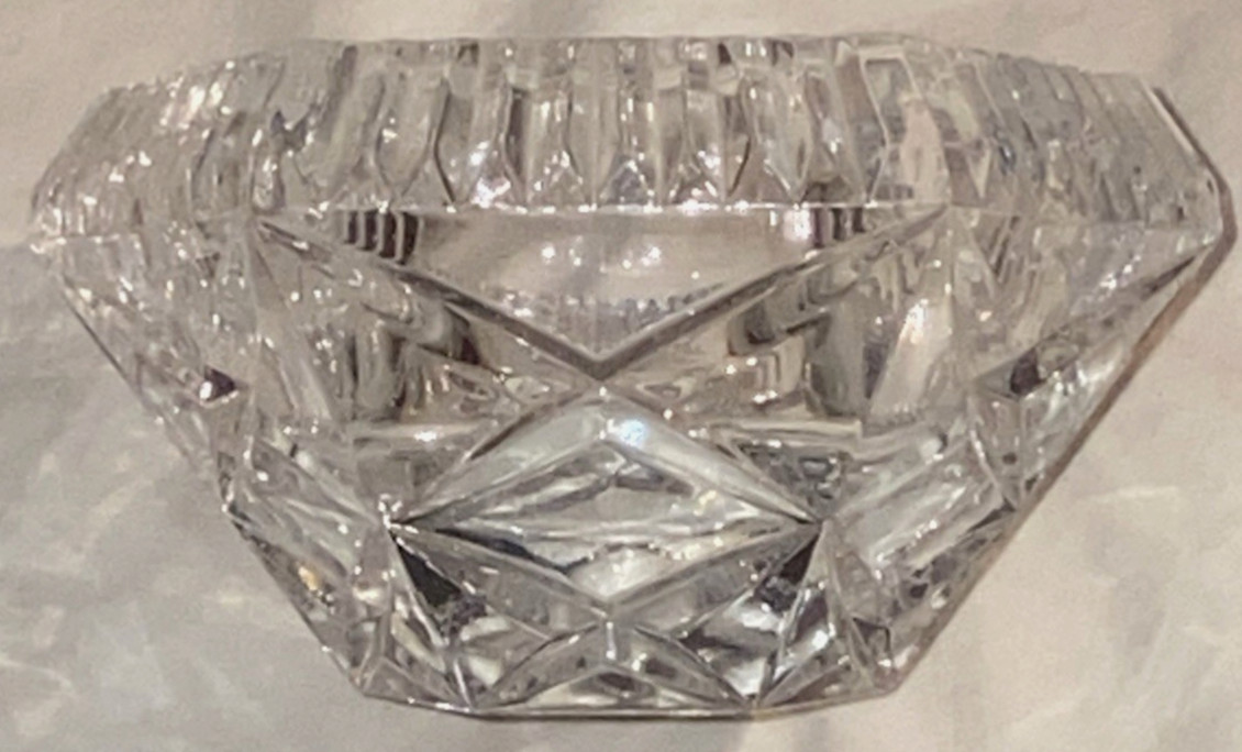 VTG Cristal d’Arques Heavy Lead Crystal Bowl CANDLE HOLDER Star MCM Cut Glass