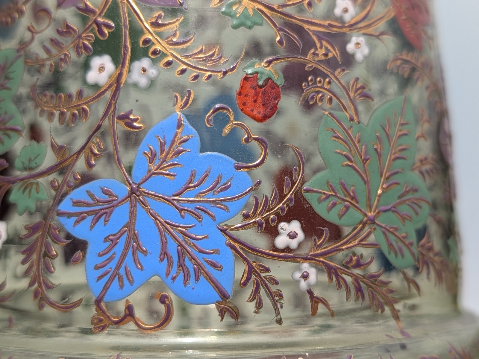Antique 19th Century Moser Enamelled Glass Goblet Roemer Czech Bohemian