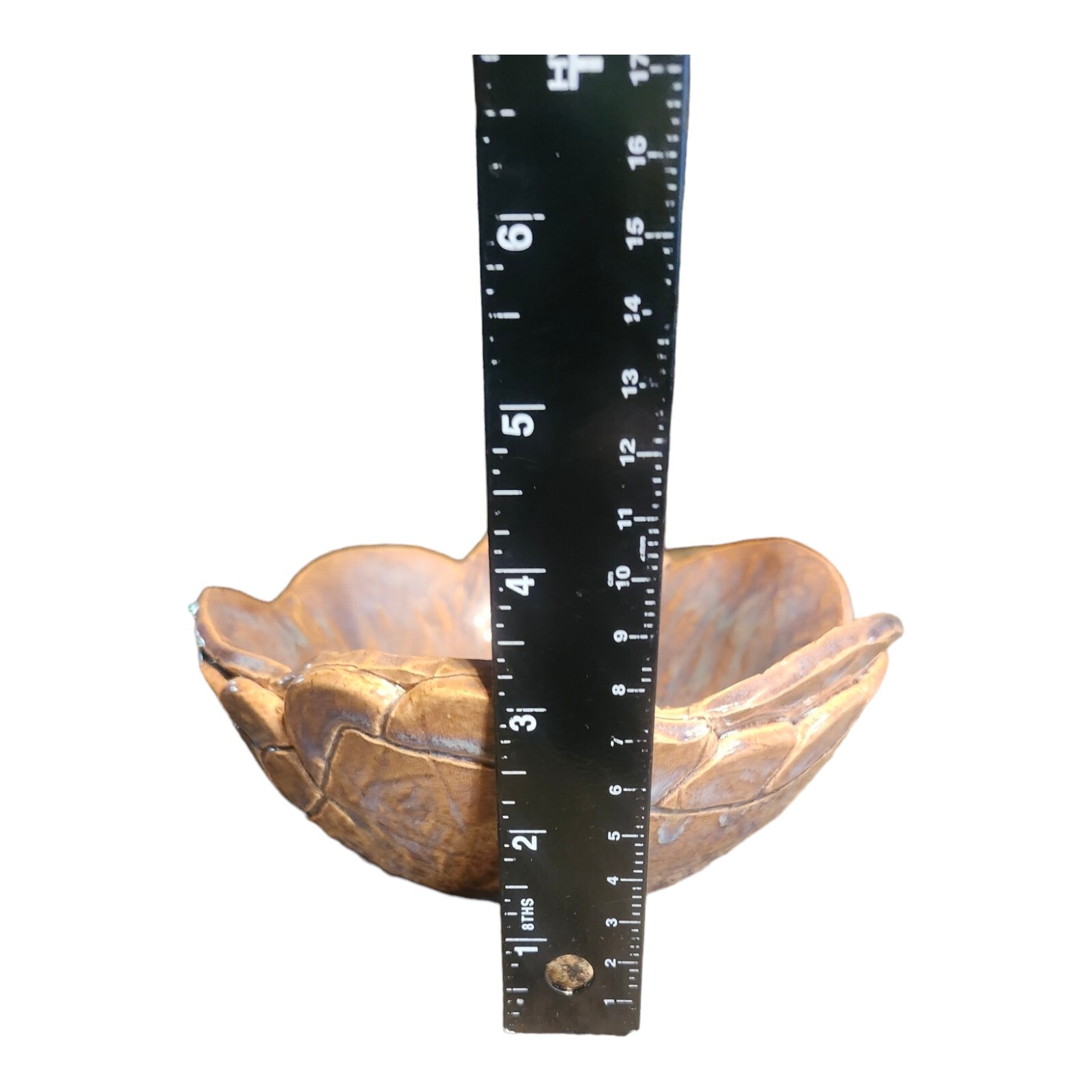 Studio Art Pottery Lizard Bowl 7″W Planter Glazed Green Brown Purple Blue Read