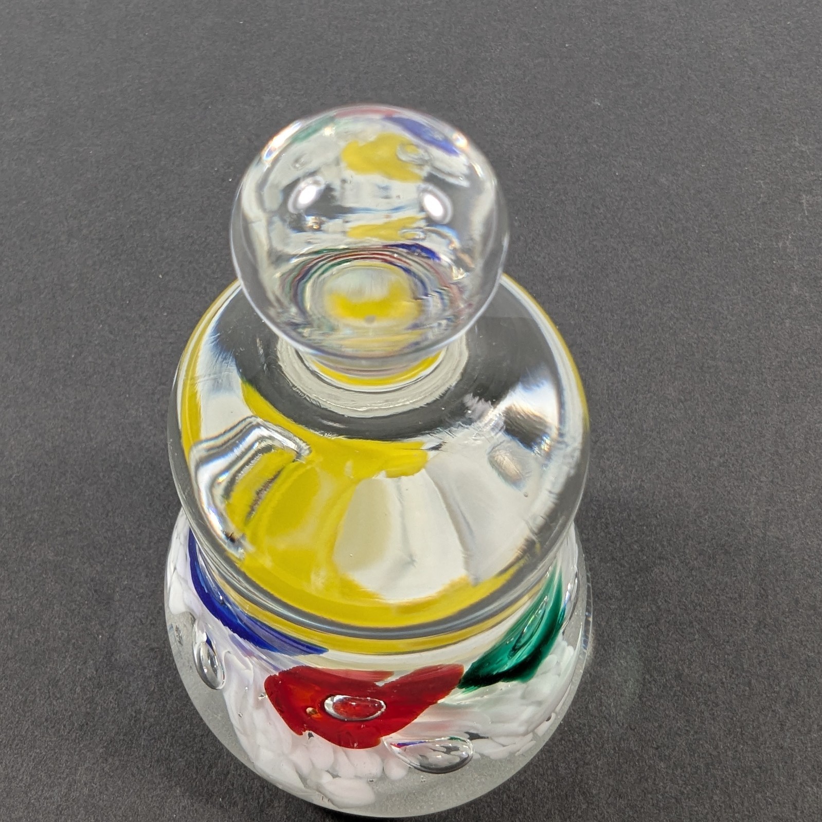 Maude and Bob St Clair Vintage 1977 Glass Bell Shape Paperweight 4″ Tall
