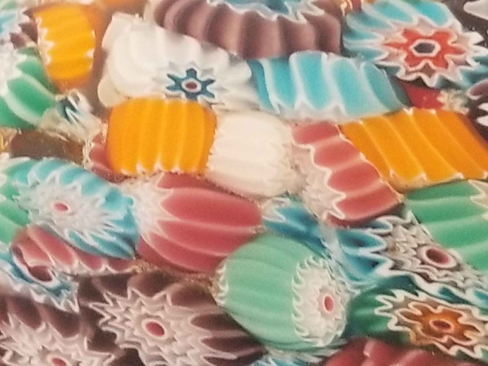 Murano Venetian Glass Millefiori Paperweight Murrines Matte Finish 3 1/4″ Toso?
