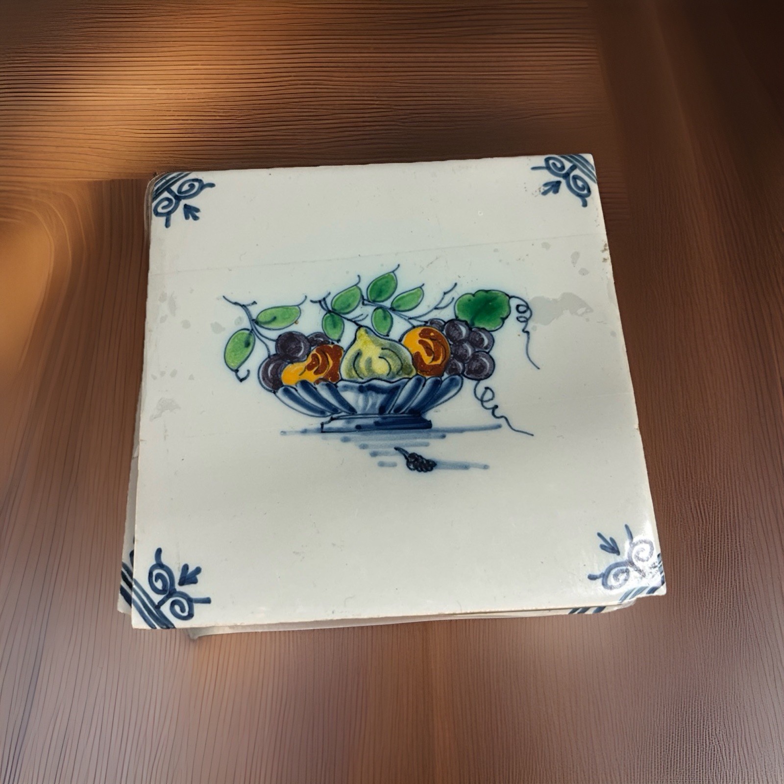 VTG Royal Tichelaar Makkum Delft Tile Polychrome Fruit Bowl Hand Painted- 13cm