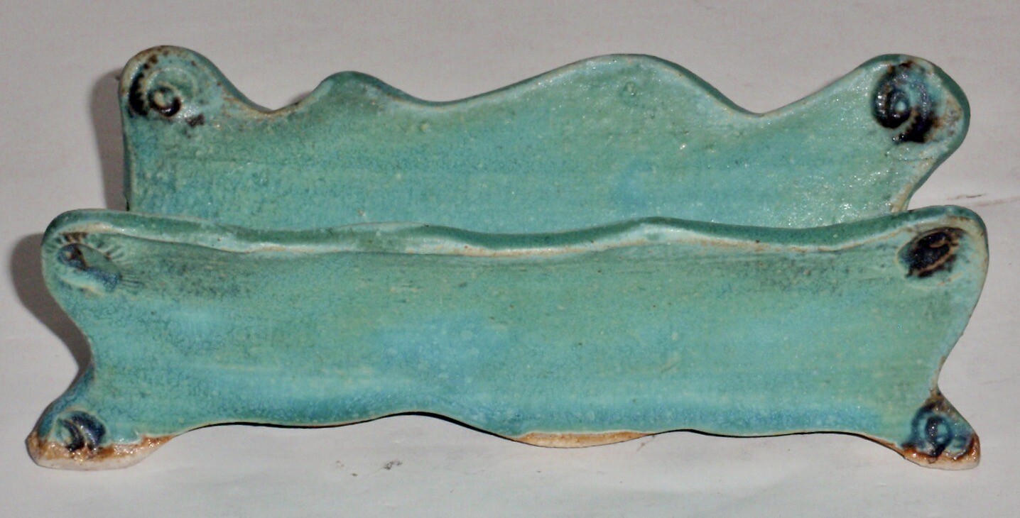 Arts and Crafts Glazed Pottery Cracker Holder/Cradle Very Unique
