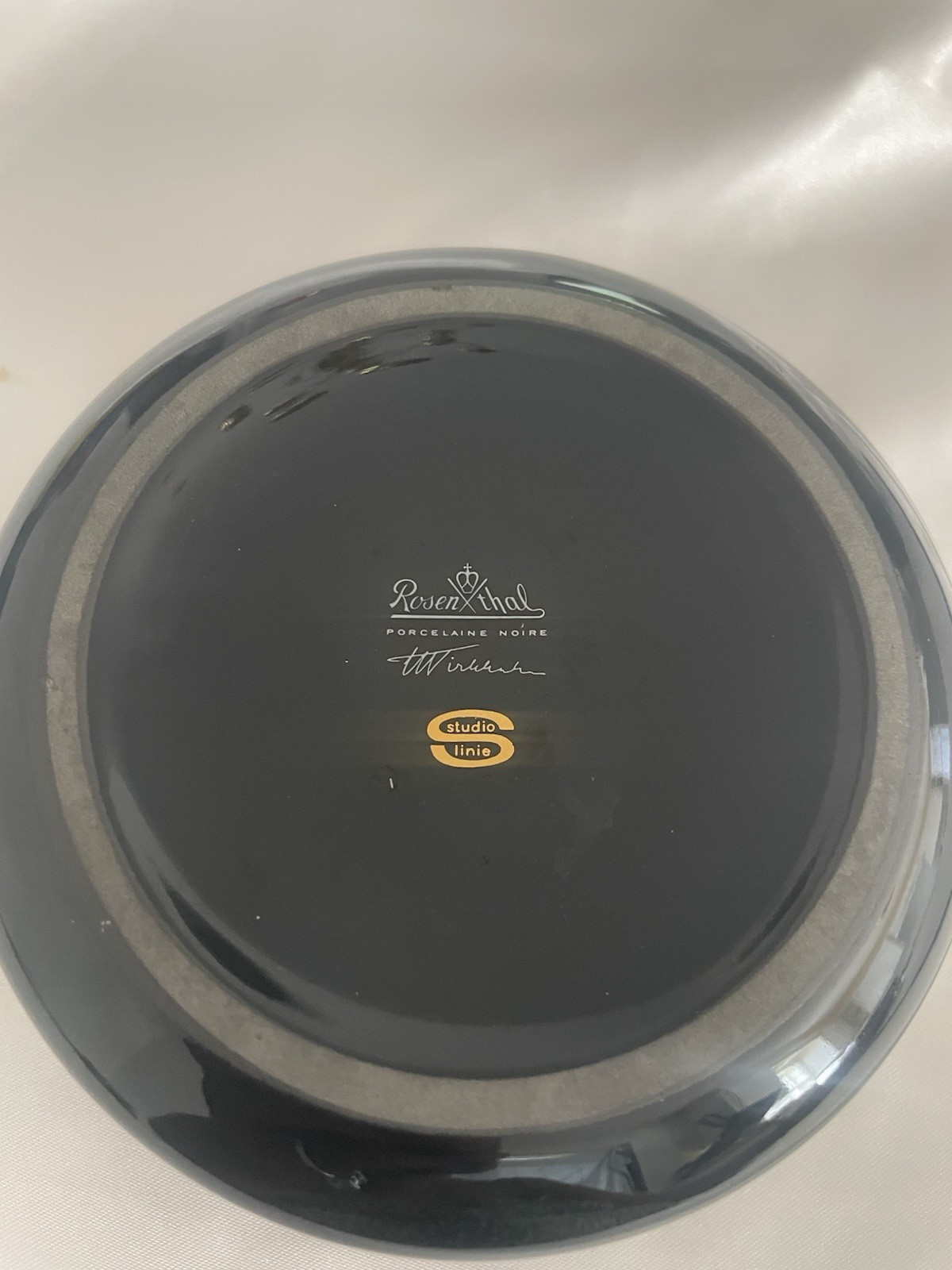 Rosenthal Porcelaine Noire BLACK Ashtray STUDIO LINE Smooth Upper Textured Lower