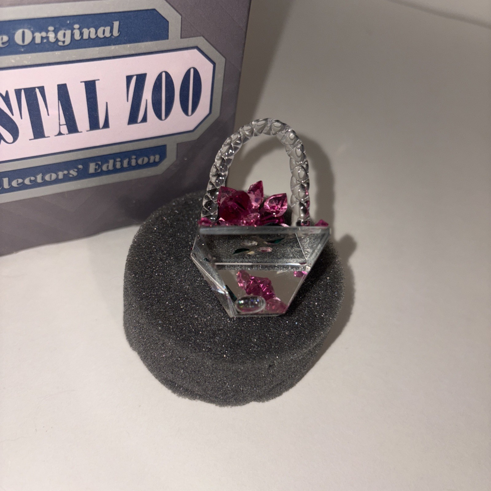 Crystal Zoo Crystal Flower Basket Figurine, Collectors’ Edition, Original Box