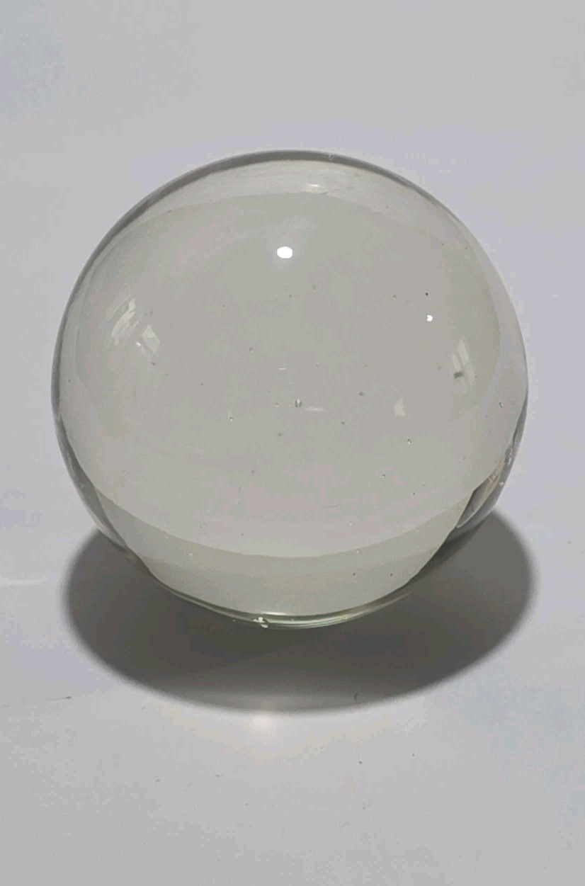 Clear Round Paperweight Art Glass Sphere Ball 3″ Tiny Bubbles