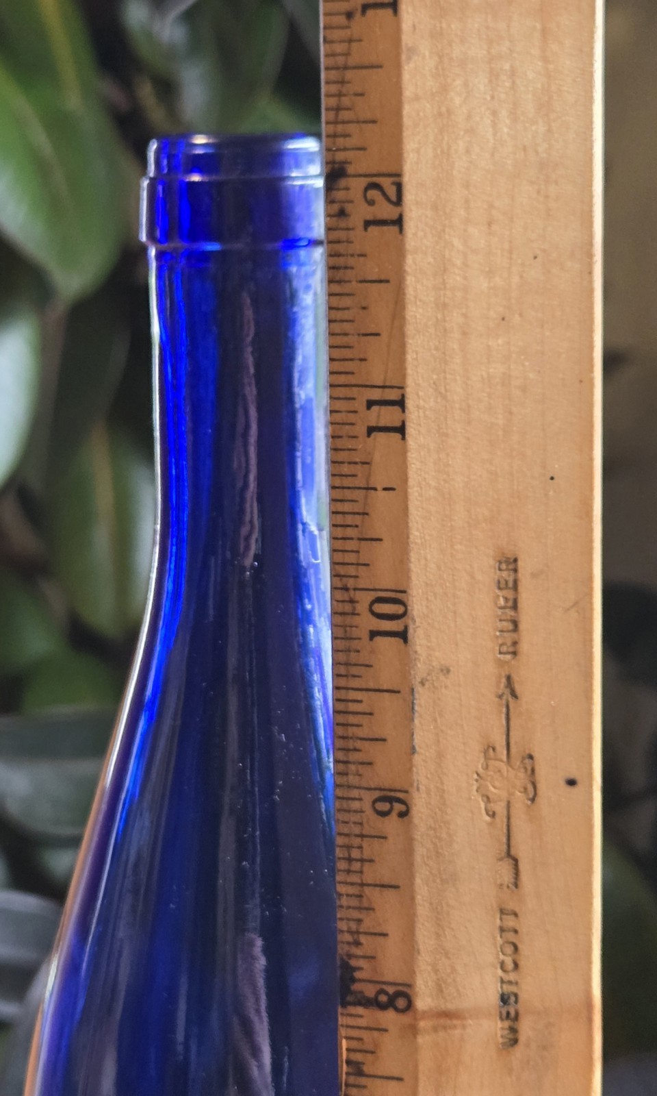 Vintage Cobalt Blue Glass Bottle 12″ Tall 0.75 Liters
