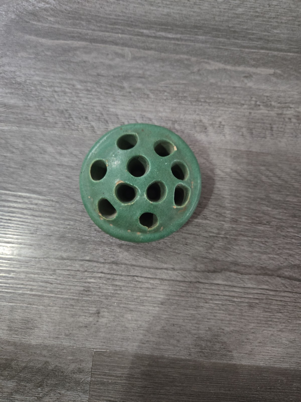 Vintage 10 Hole Pottery Frog. Not Perfect See Pictures