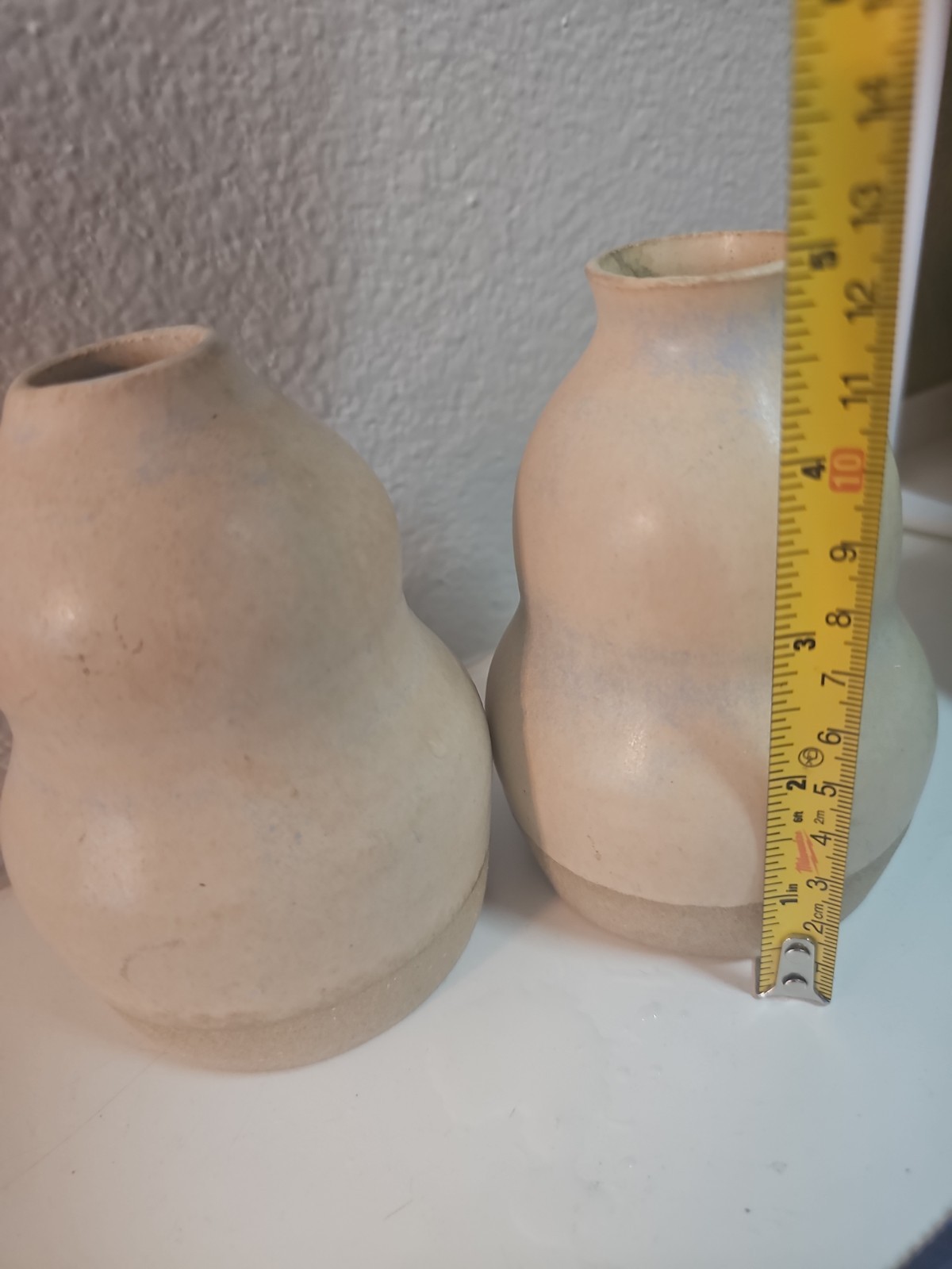 Set Of 2 People’s Pottery Project Vases. Handmade, Signed. 5 Inches