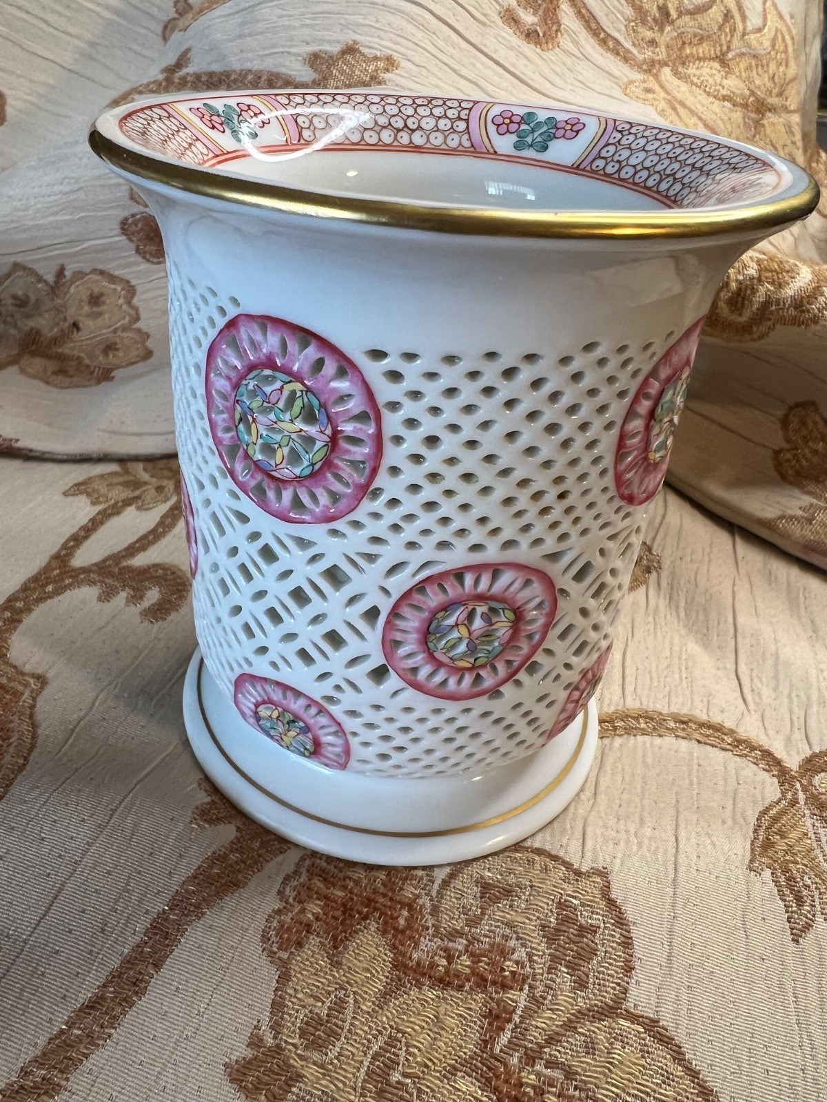 HEREND ‘WALES” Double-walled Herend Porcelain VASE• RARE!!!