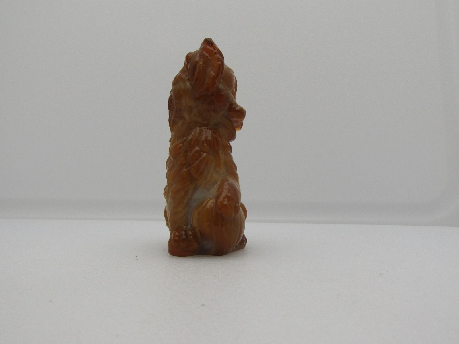 Boyd Crystal Art Glass Brown Slag Skippy the Dog Vintage 3 1/4″ Figurine