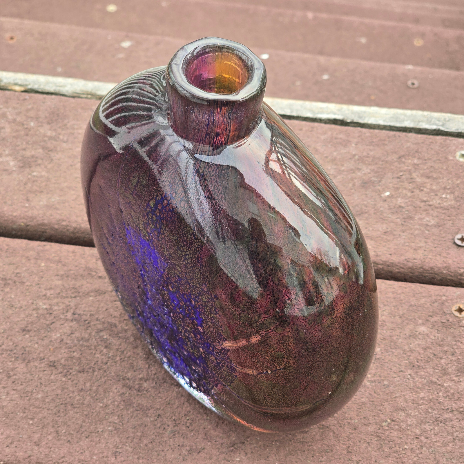 Kosta Boda Signed Goran Warff 1970-1972 BBK Acid Etched Vase 47267 7.5″ Tall